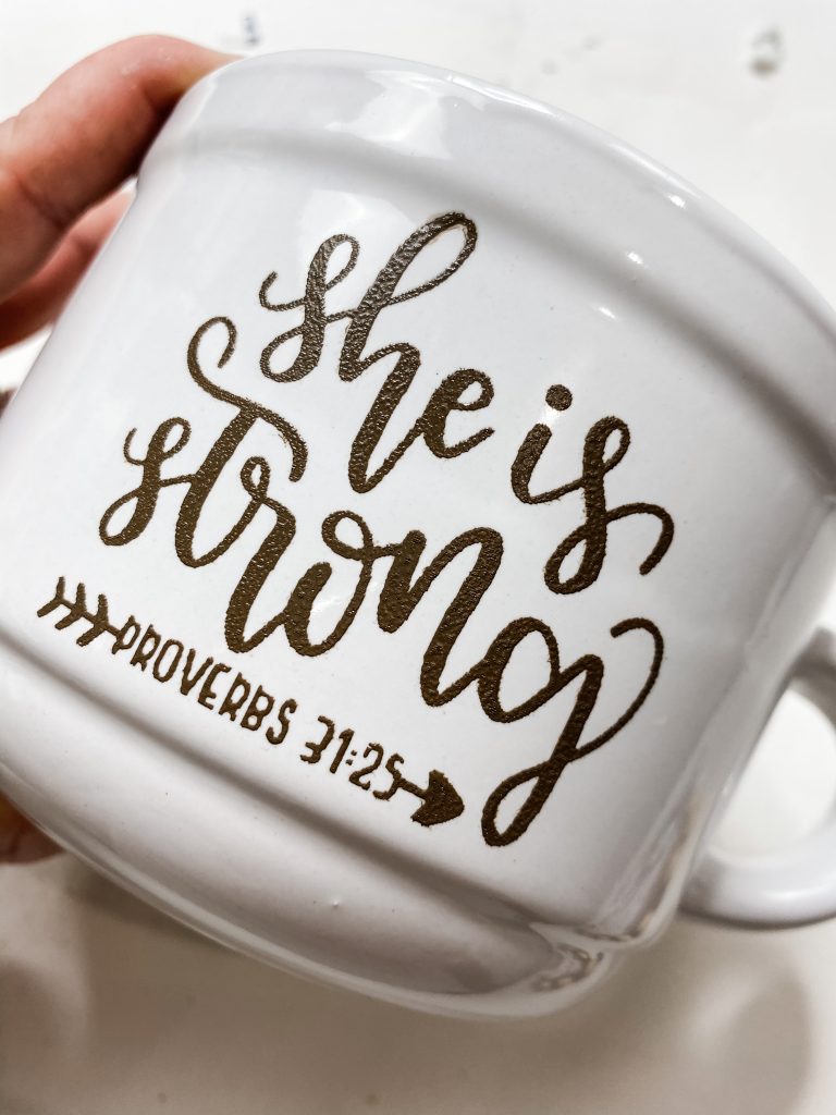 DIY Painted Stencil Design on Coffee Mug Customized Mug