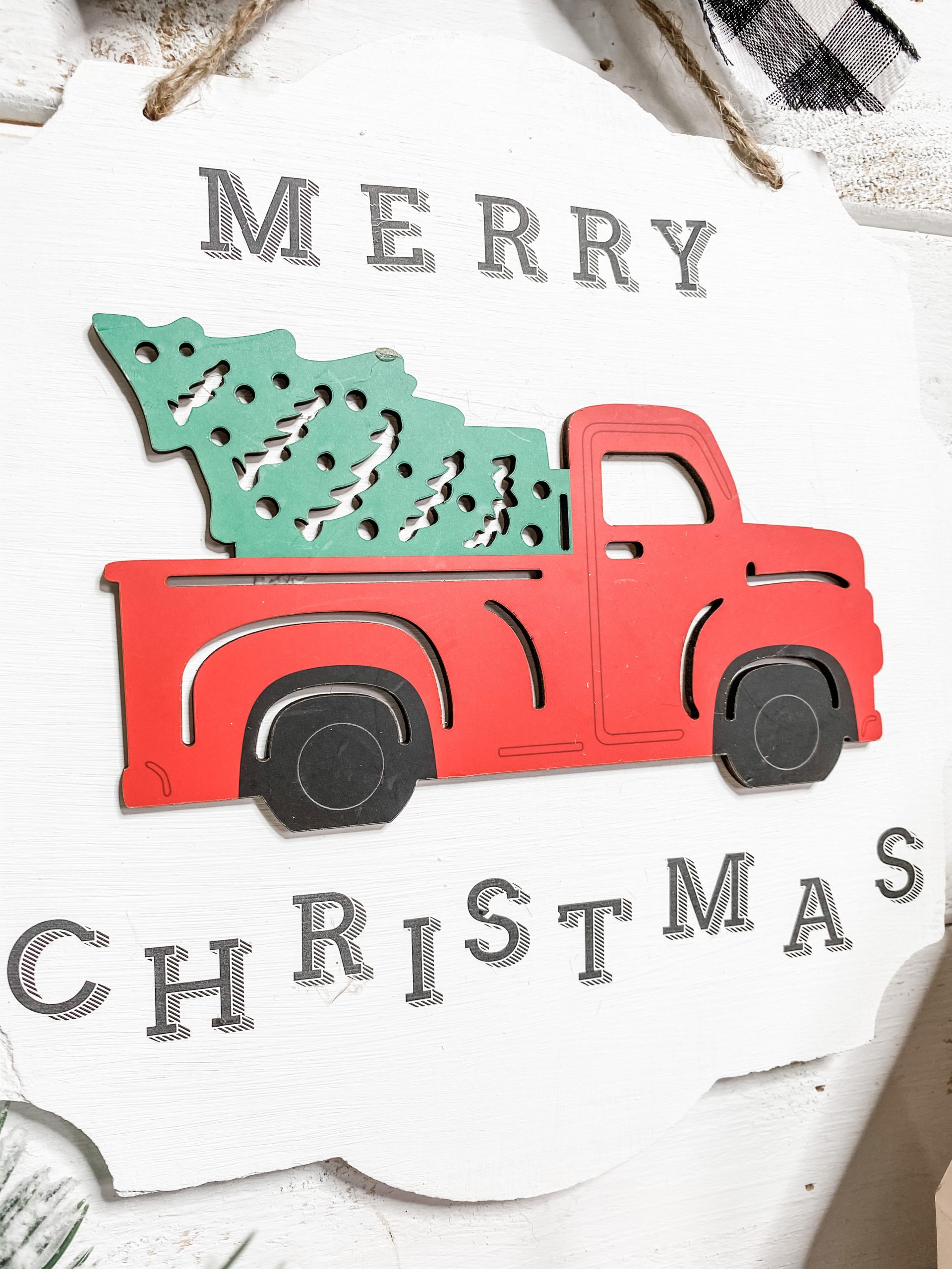 Dollar Tree DIY Red Truck Christmas Decor