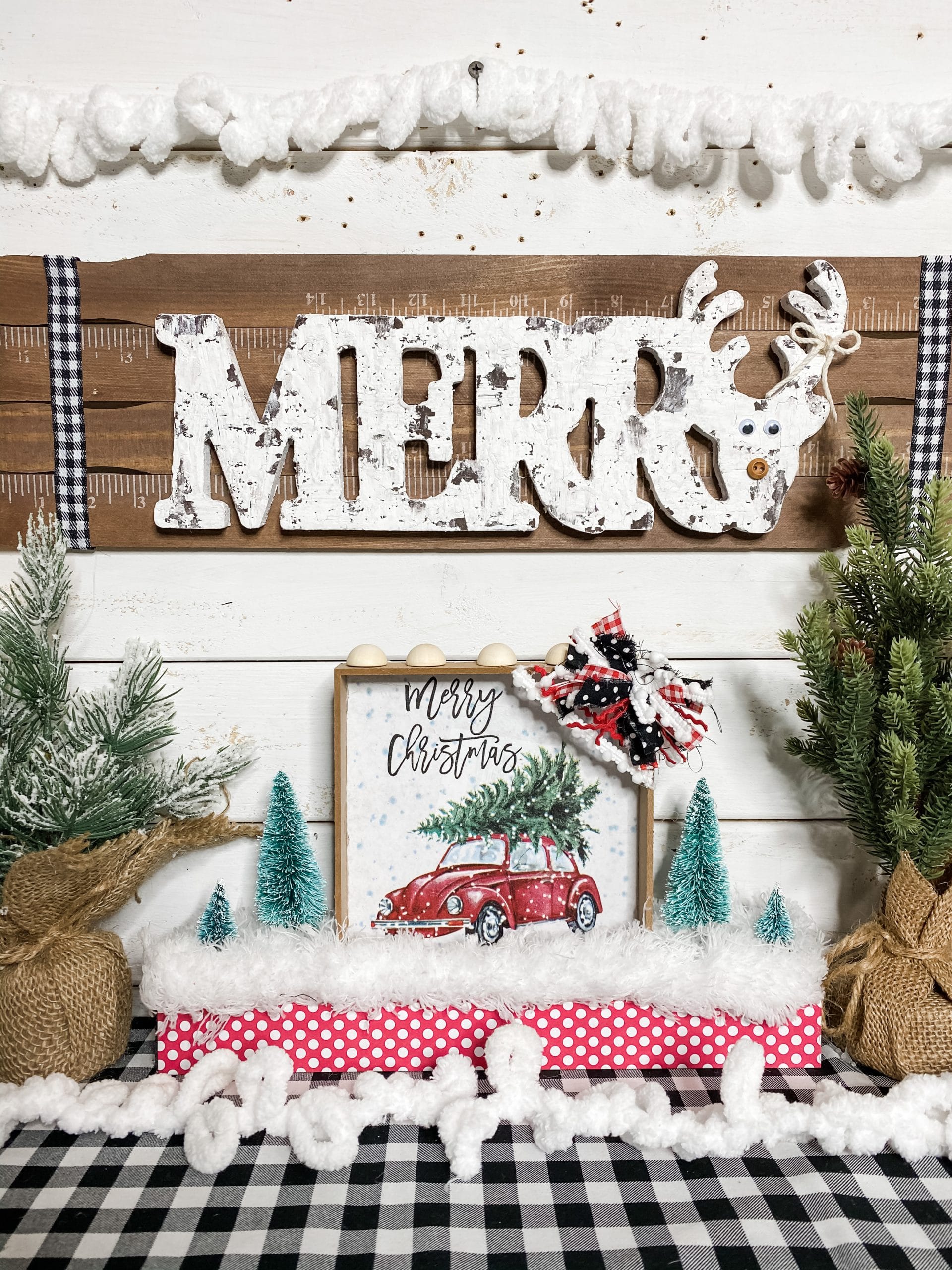 Merry Christmas Napkin DIY Shelf Sitter