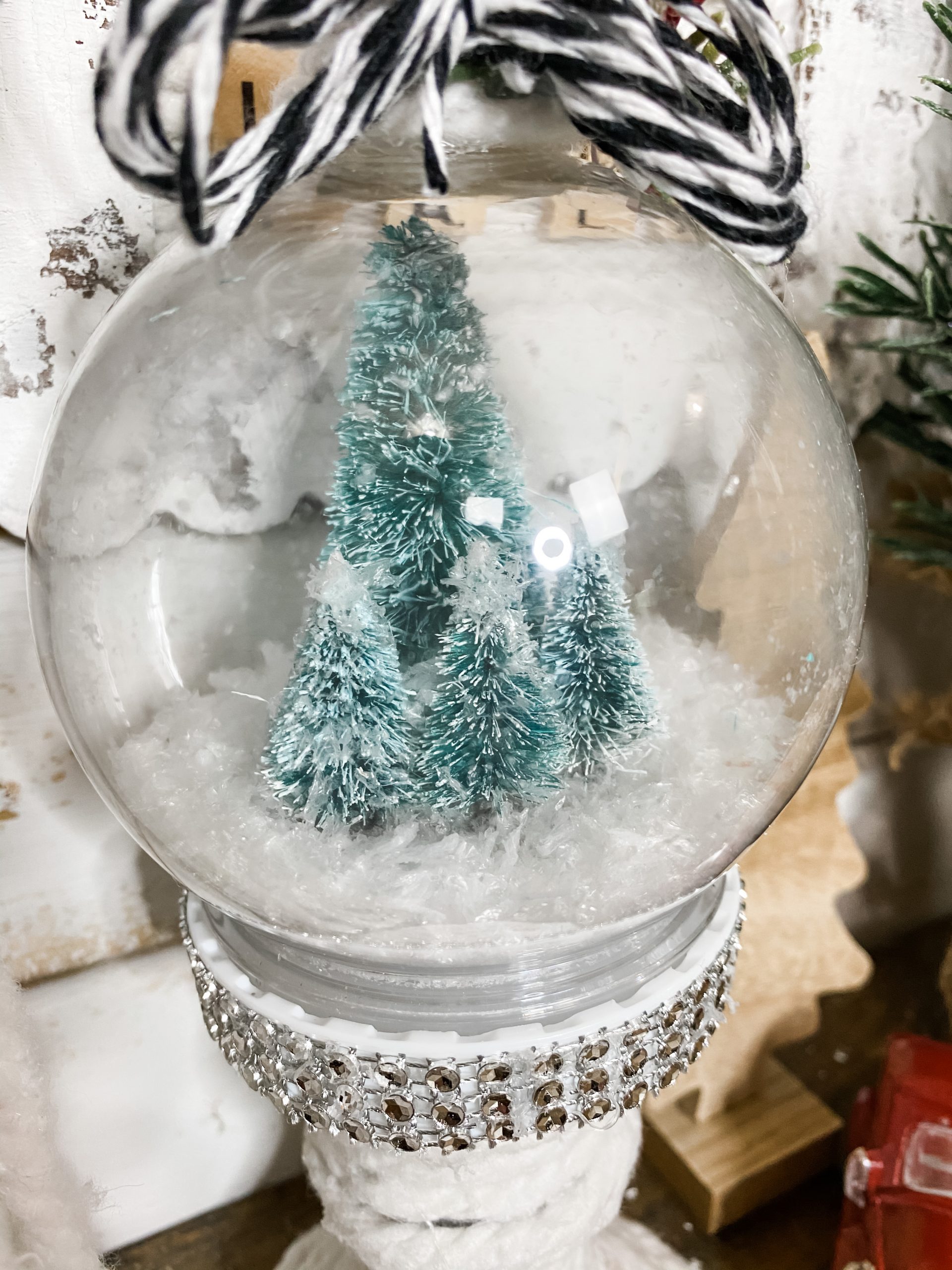 Dollar Tree Candle Holder DIY Snow Globe