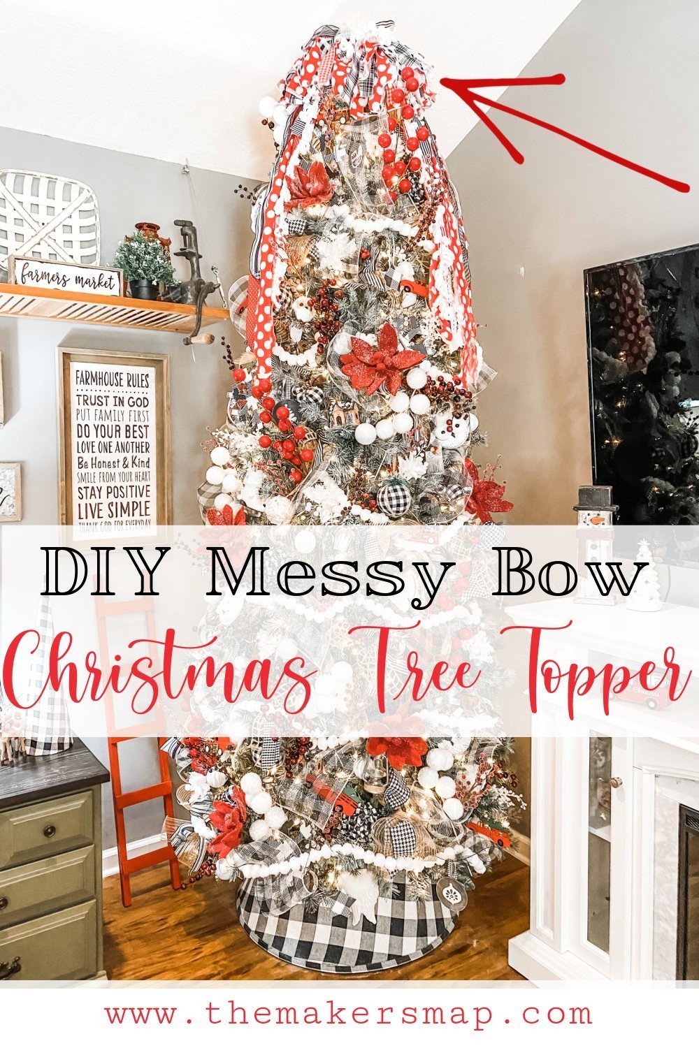 How to Make a Messy Bow Christmas Tree Topper