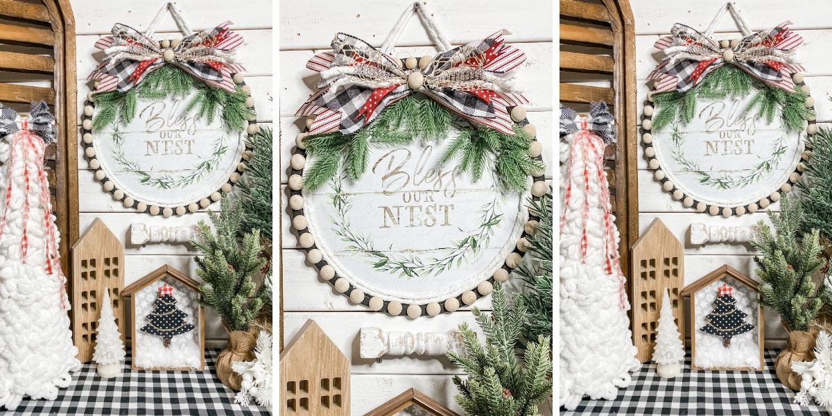 Pizza Pan Christmas Decor Dollar Tree DIY