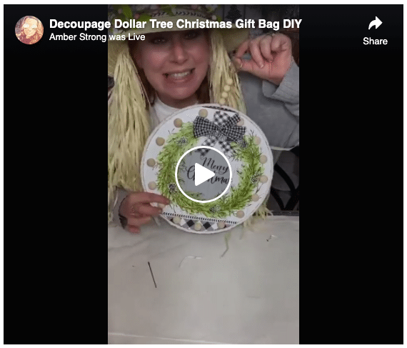 How to Decoupage a Dollar Tree Christmas Gift Bag DIY