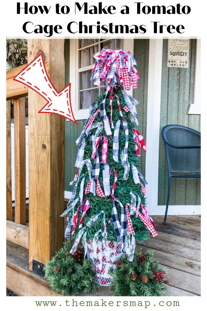 Easily Make DIY Tomato Cage Christmas Trees on a budget