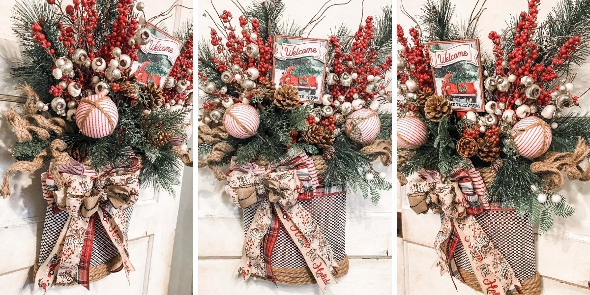 Pinterest Inspired DIY Christmas Wreath Basket