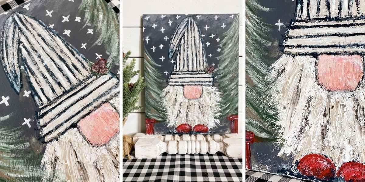 3 Cute Christmas Canvasses! Beginner Acrylic Tutorial! – The Frugal Crafter  Blog