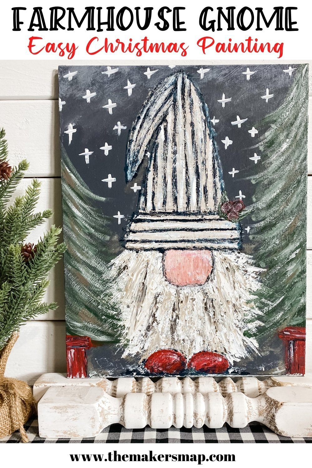 Simple and Easy Christmas Canvas Painting for beginners