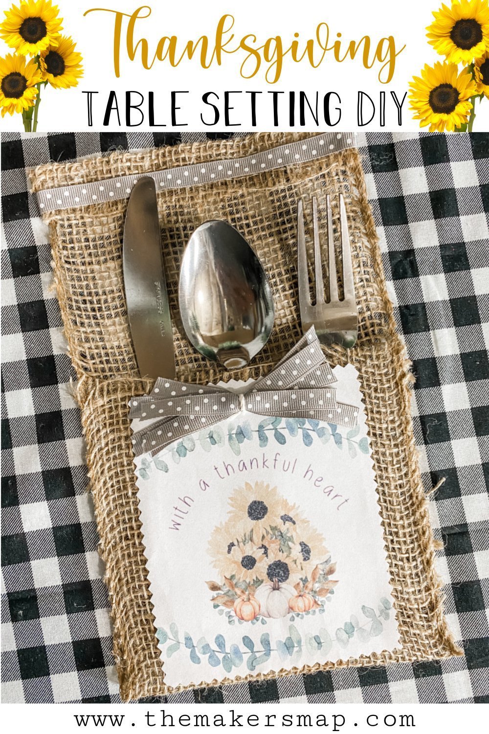 riendsgiving Silverware Table Setting Free Printable for Thanksgiving