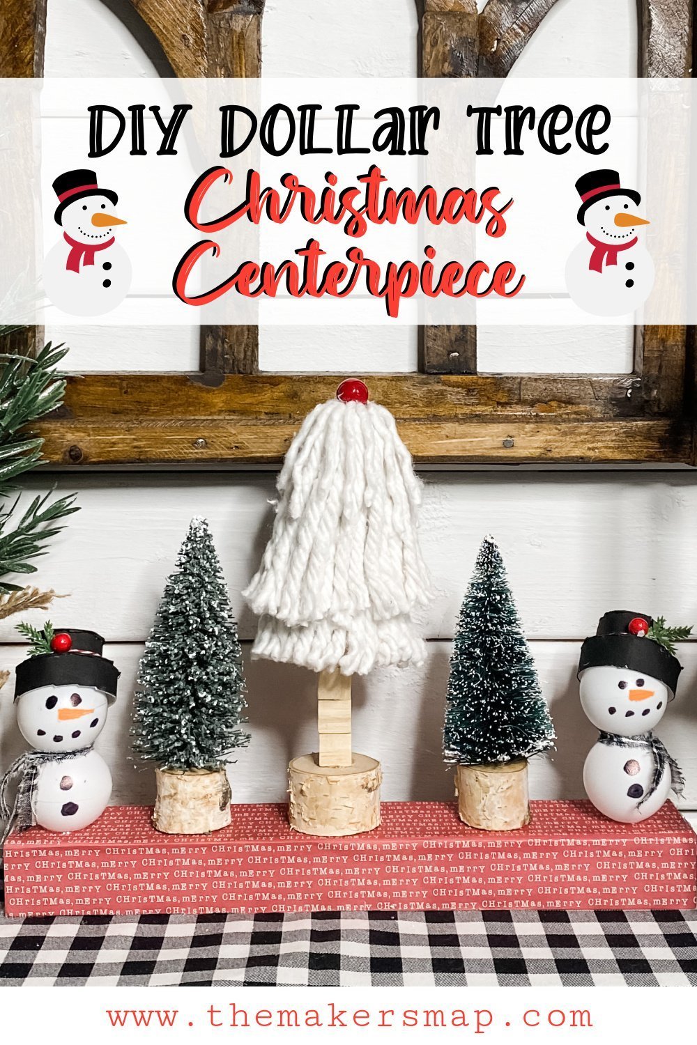 DIY Dollar Tree Gnome and Snowman Centerpiece