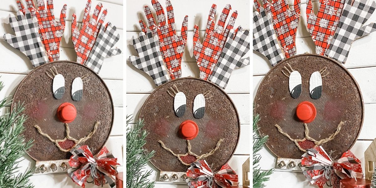 DIY Dollar Tree Splatter Screen Reindeer