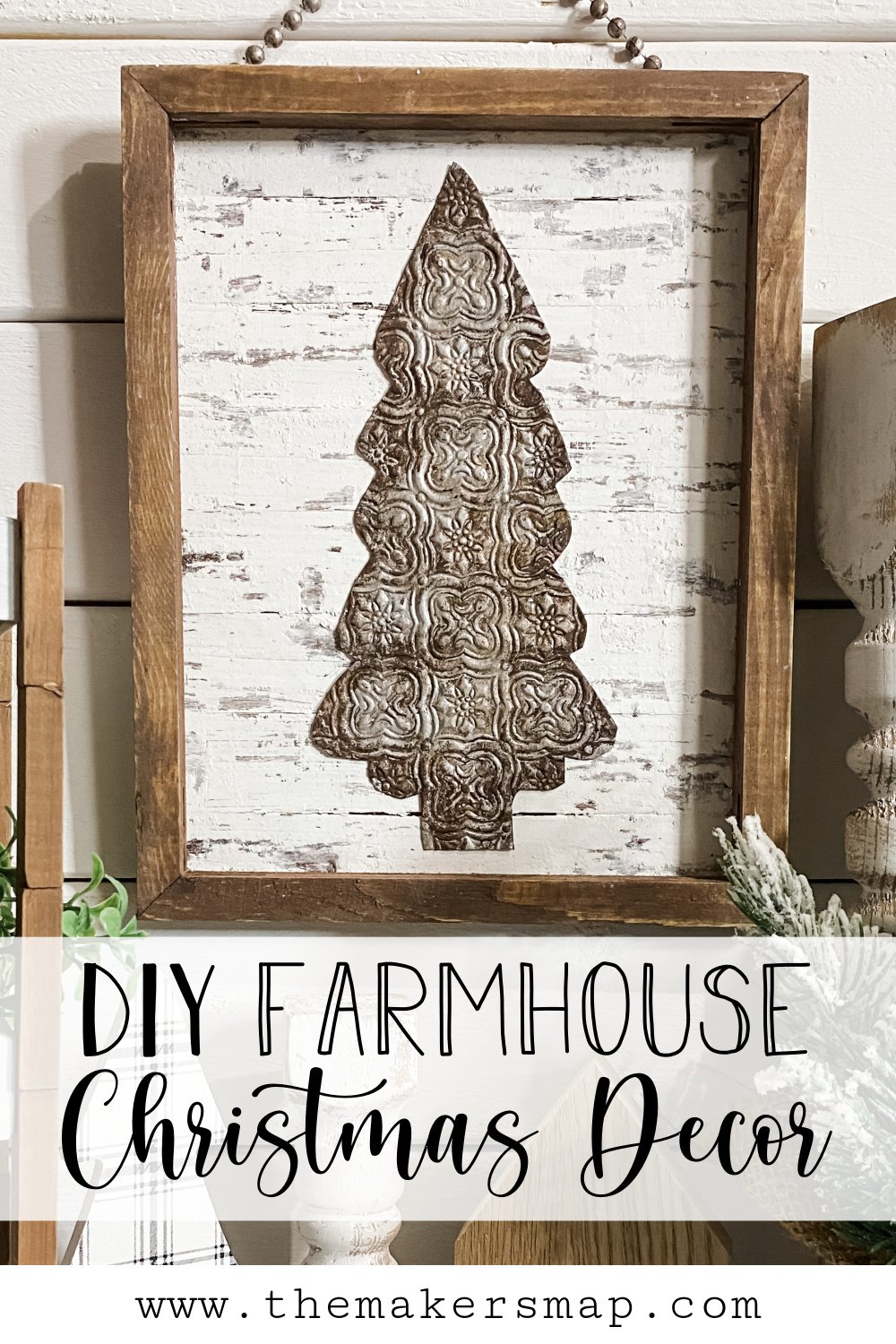 DIY Faux Rust Finish Scrapbook Paper Christmas Tree Sign