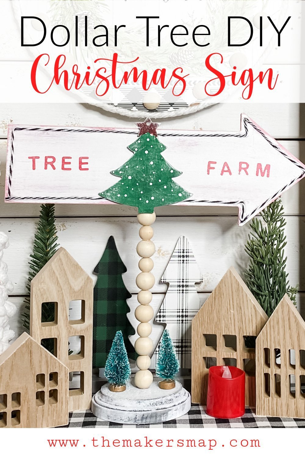 How to Make a Dollar Tree DIY Christmas Tree Farm Sign
