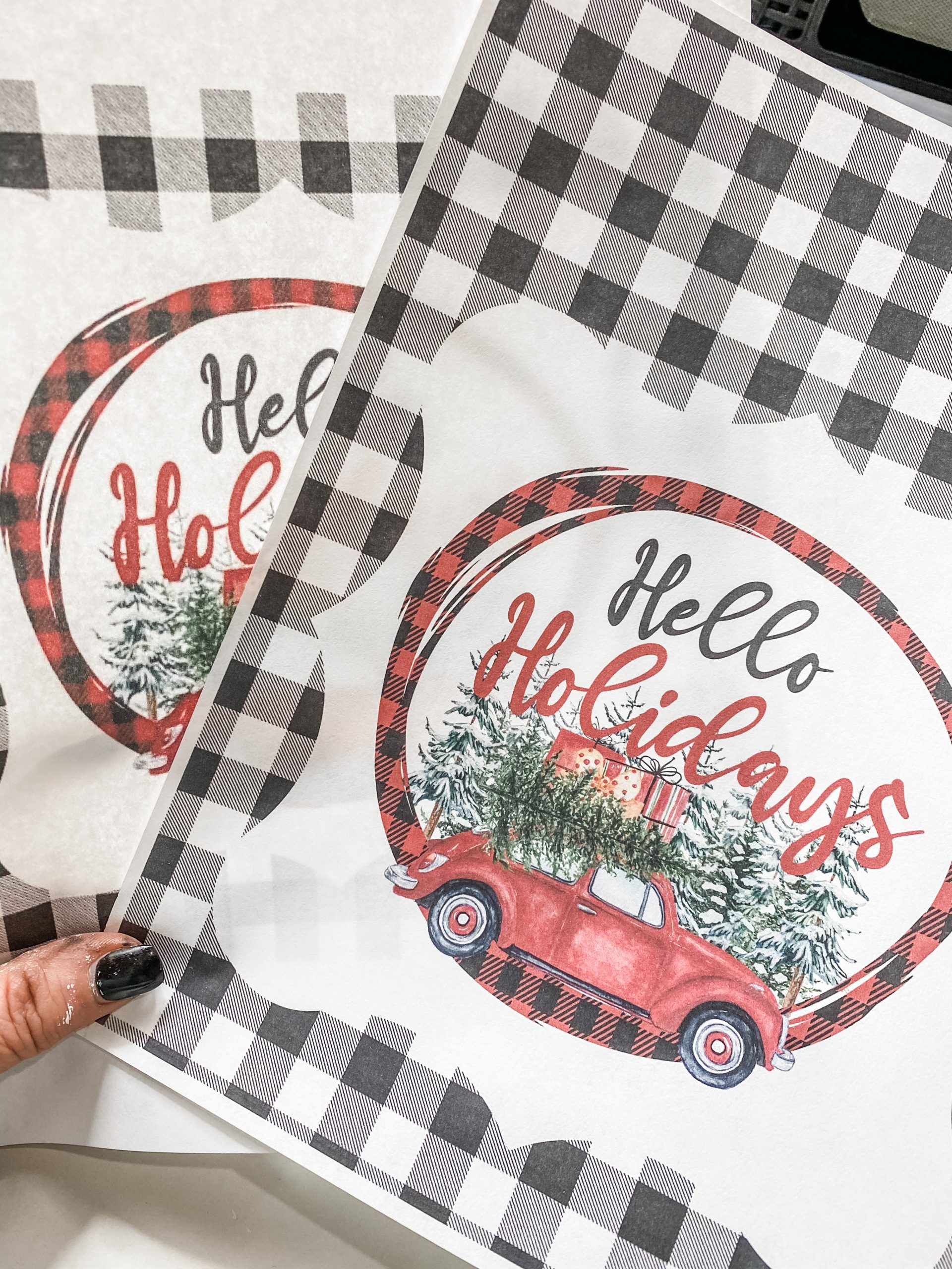 Free Christmas Printable with Buffalo Check