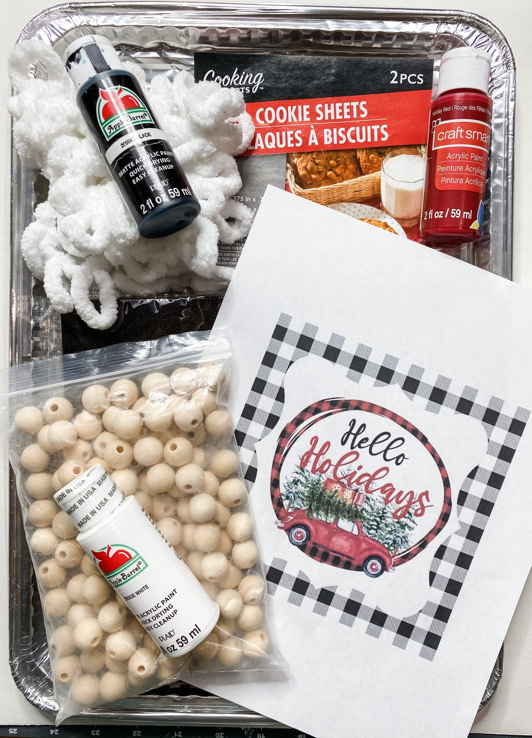 Dollar Tree Cookie Sheet Craft with Free Christmas Printable