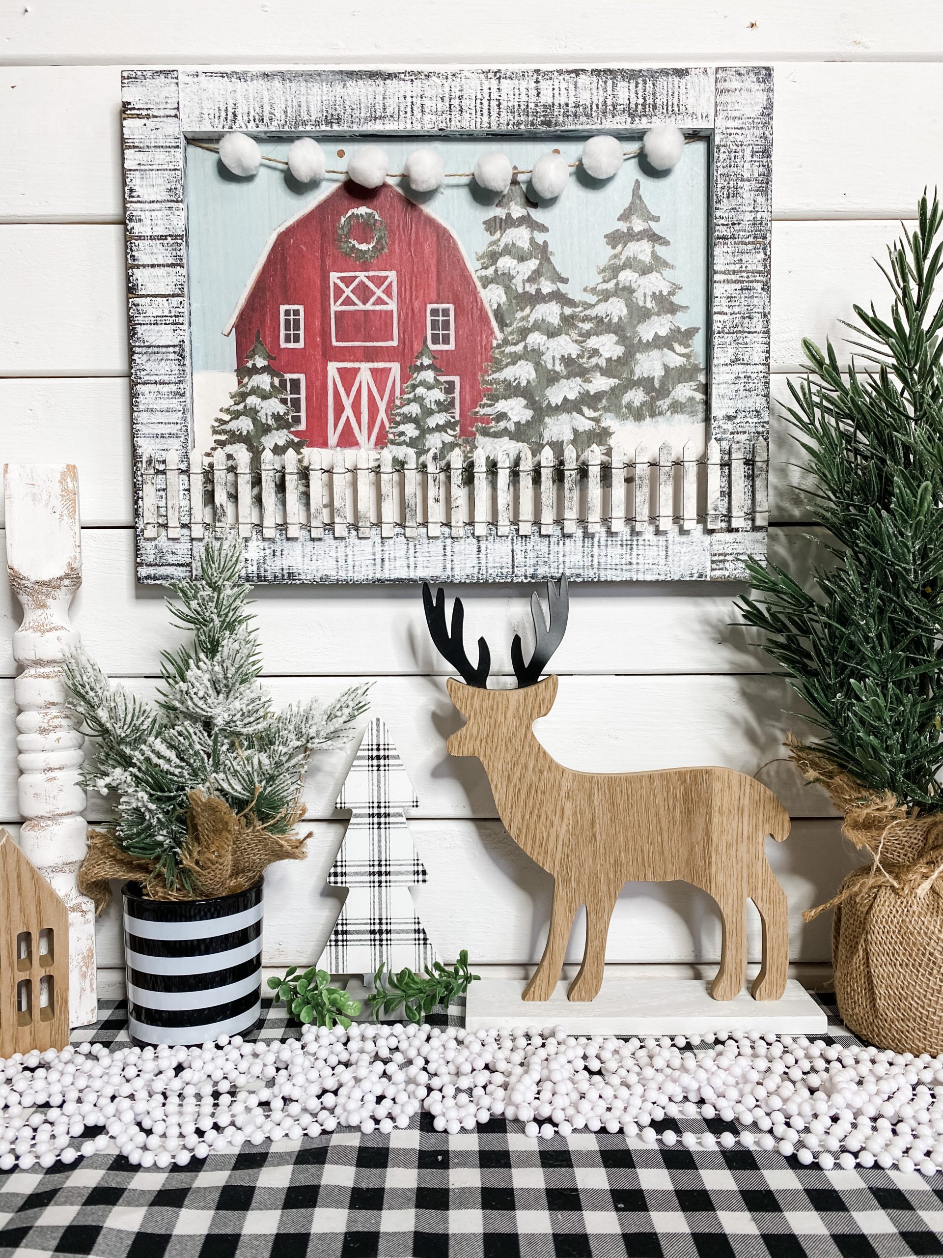 DIY Dollar Tree Gift Bag Christmas Barn Decor