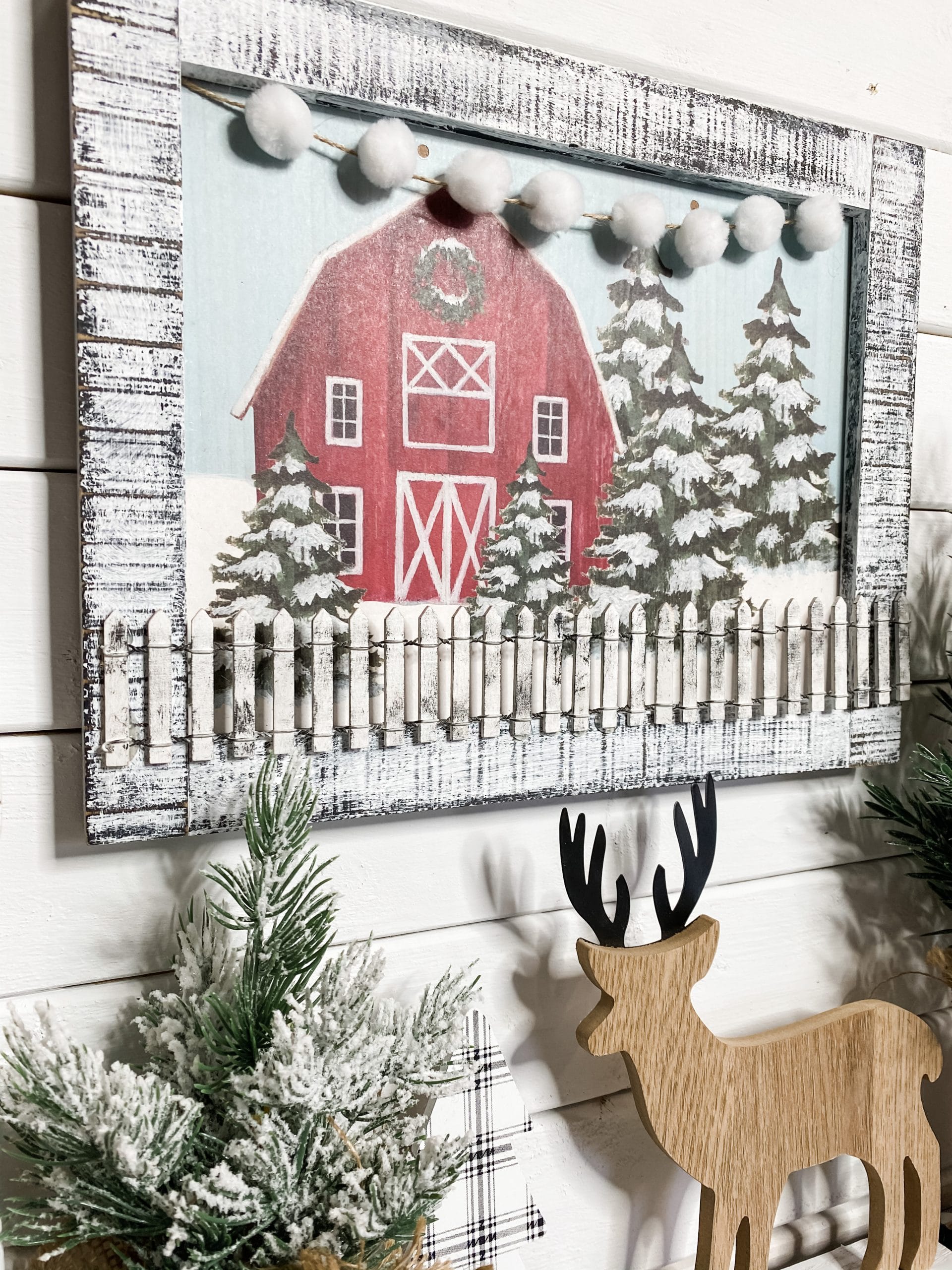 DIY Dollar Tree Gift Bag Christmas Barn Decor