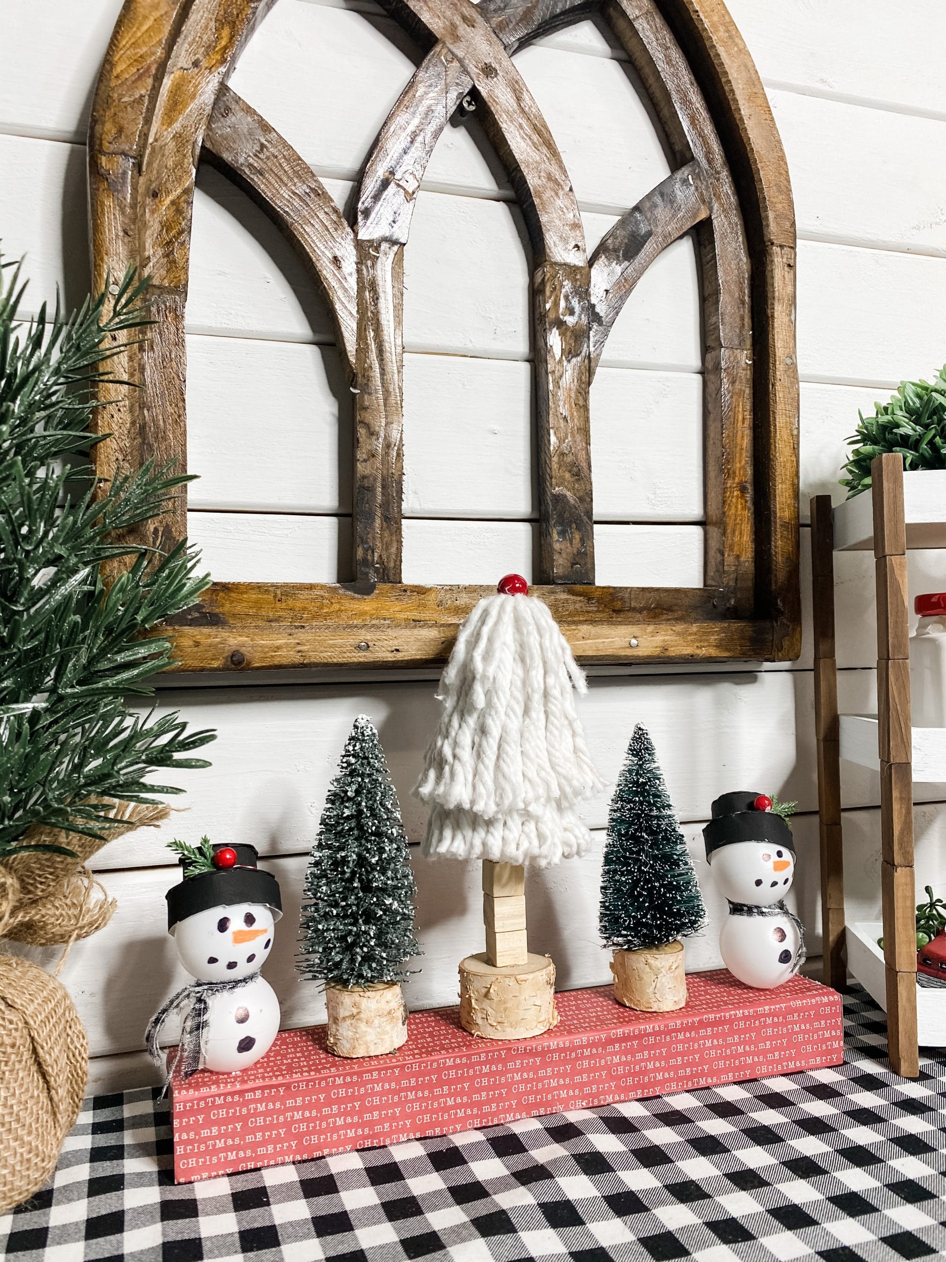 DIY Dollar Tree Gnome and Snowman Centerpiece