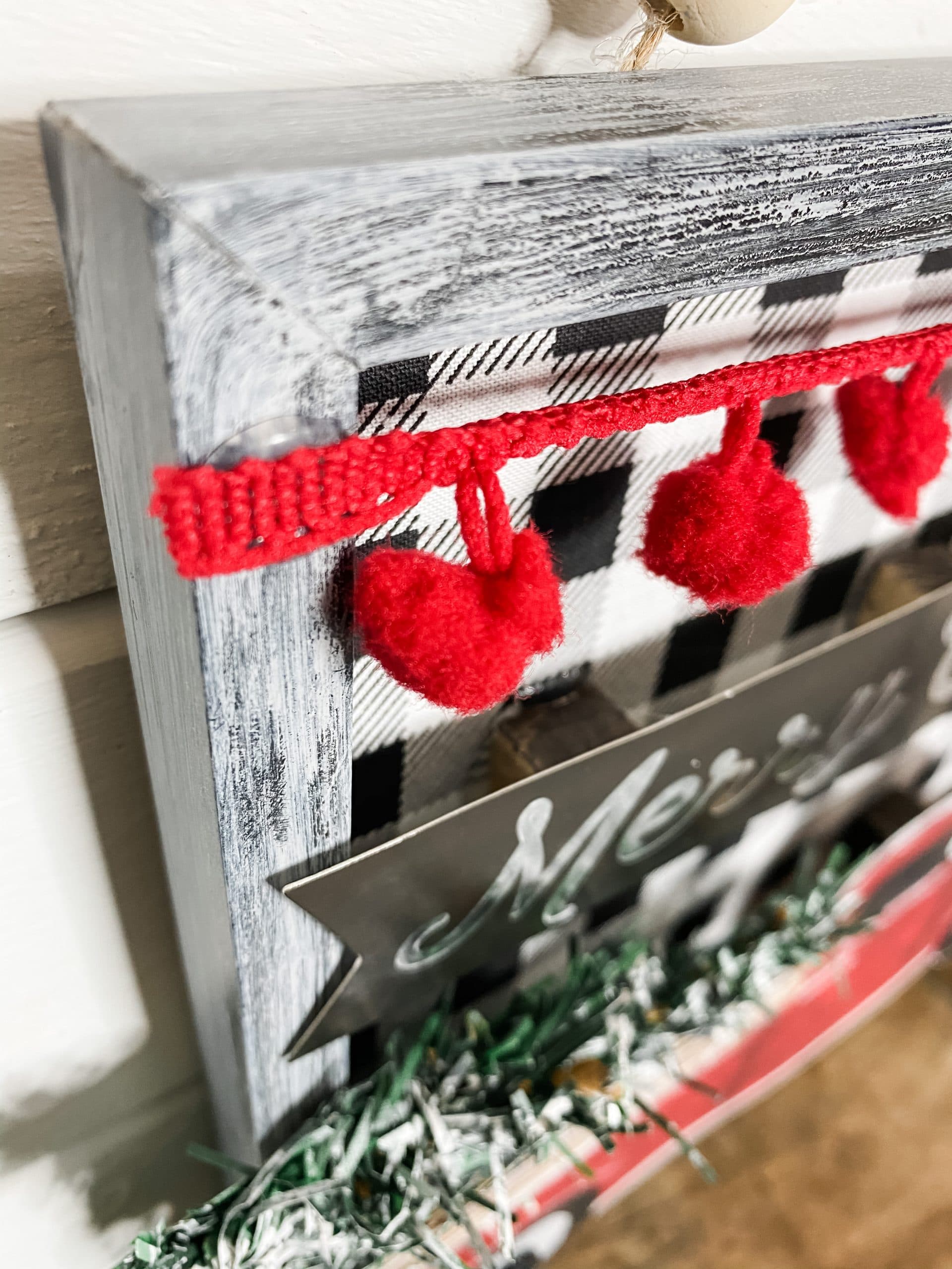 Dollar Tree Red Truck Gift Bag DIY Christmas Sign