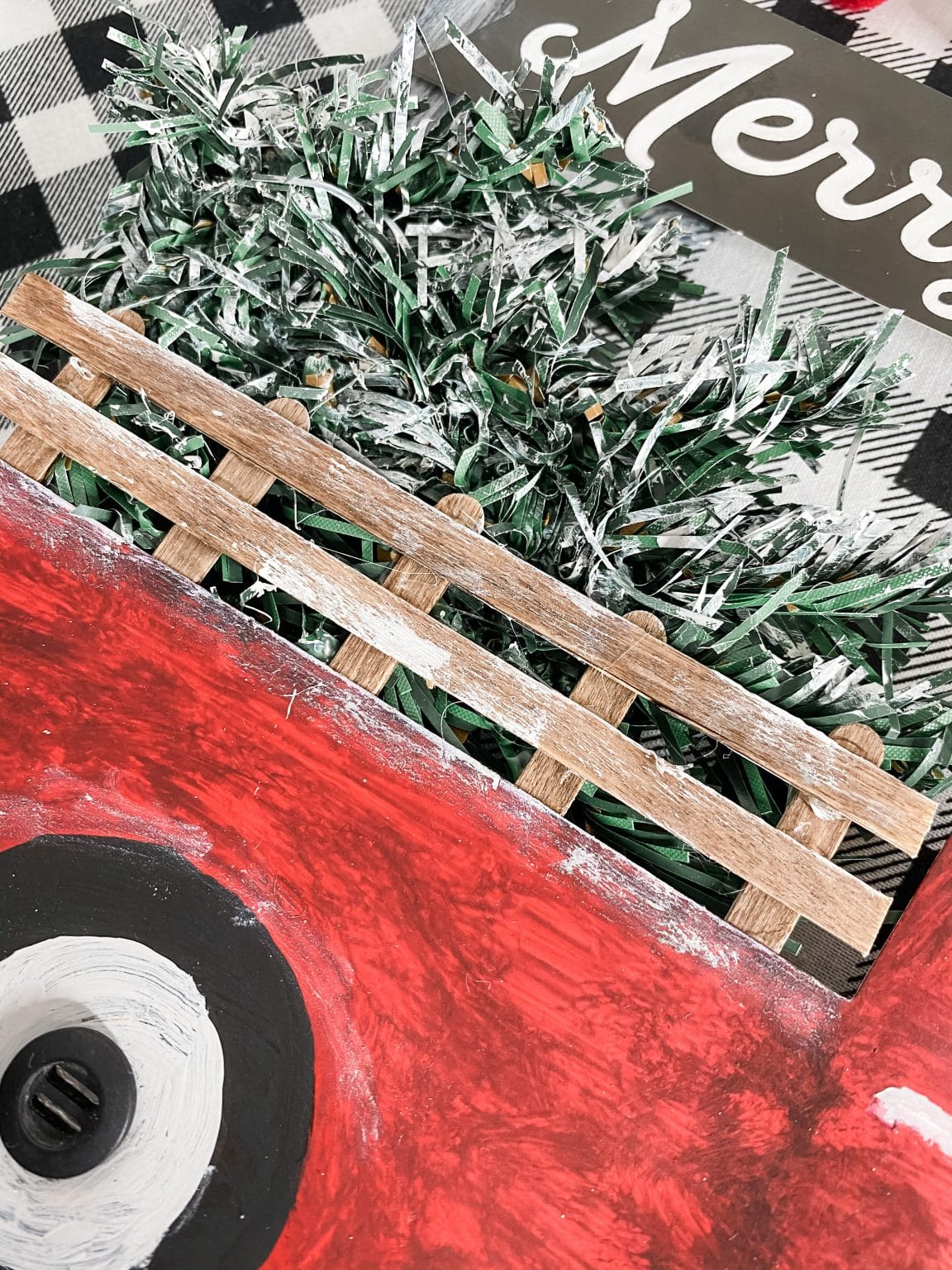 How to Make a Dollar Tree Red Truck Gift Bag DIY Christmas Sign