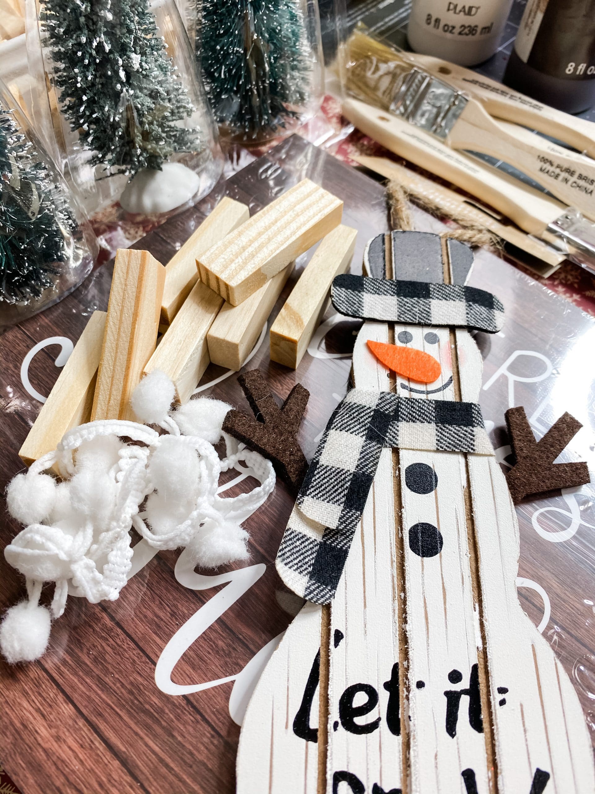 Winter Scene with a Snowman DIY Decor