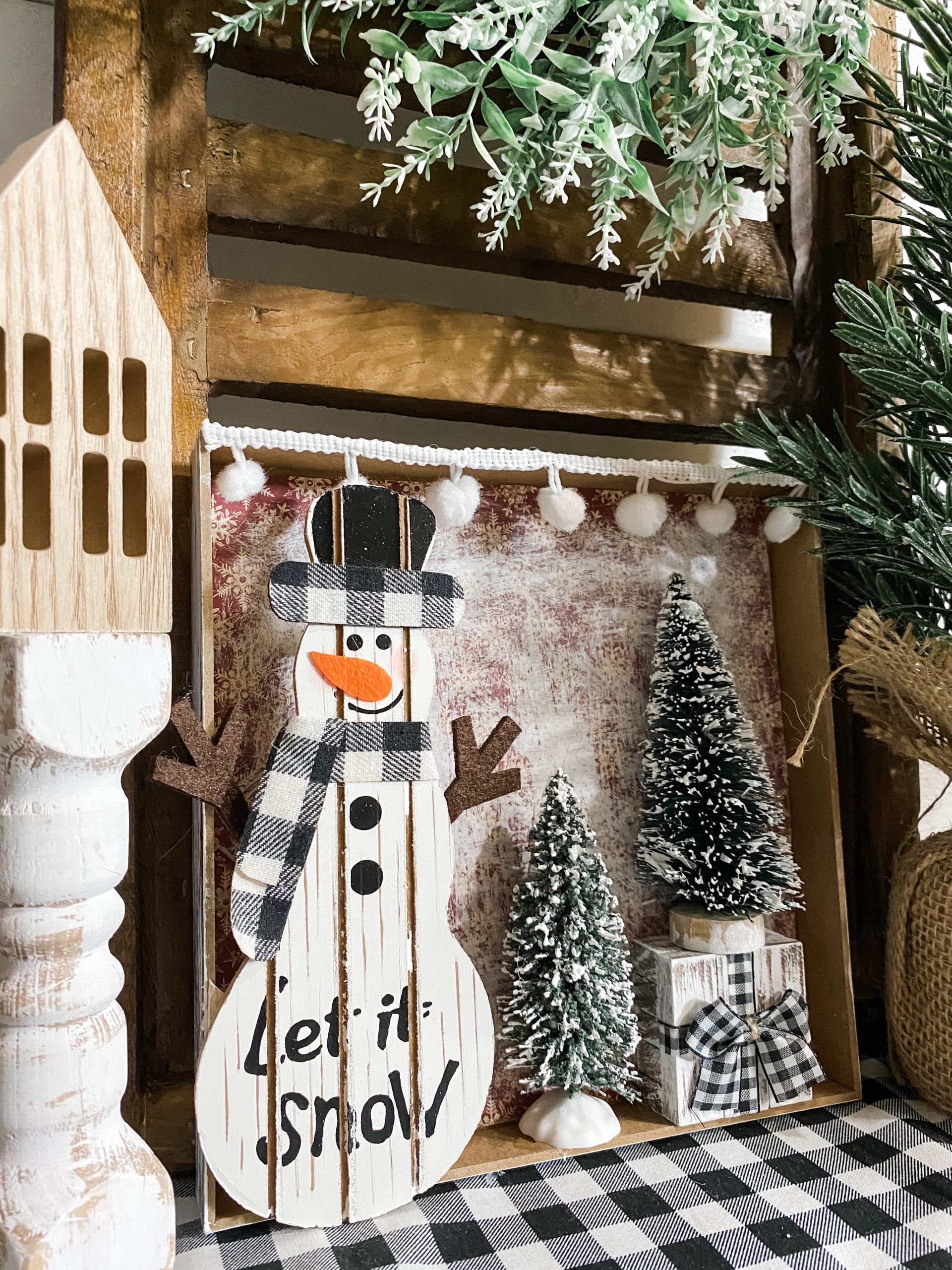 Winter Scene with a Snowman DIY Decor