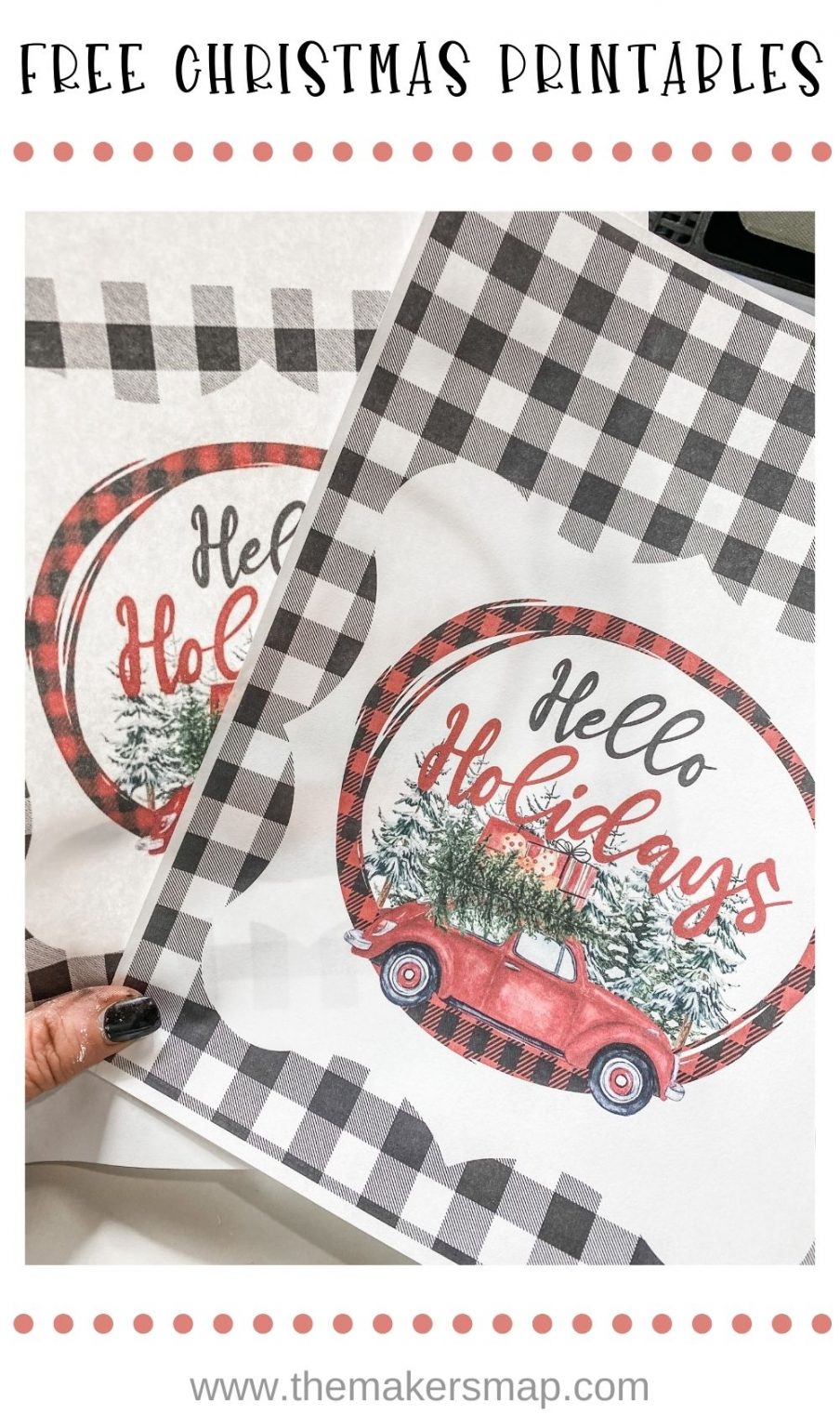 Free Christmas Printable with buffalo check