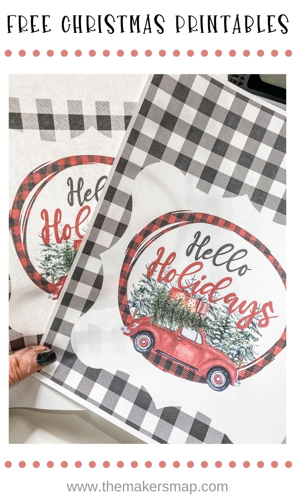 Free Christmas Printable with Buffalo Check