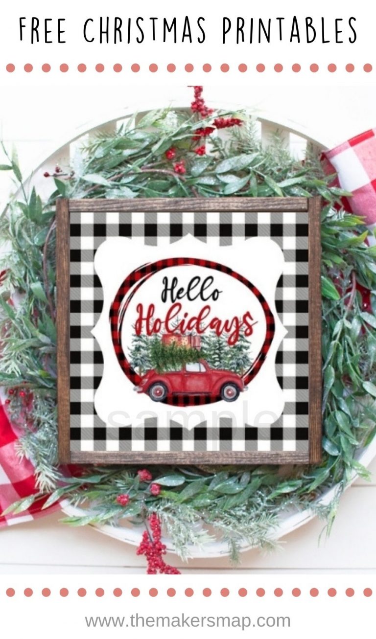 Free Christmas Printable with buffalo check