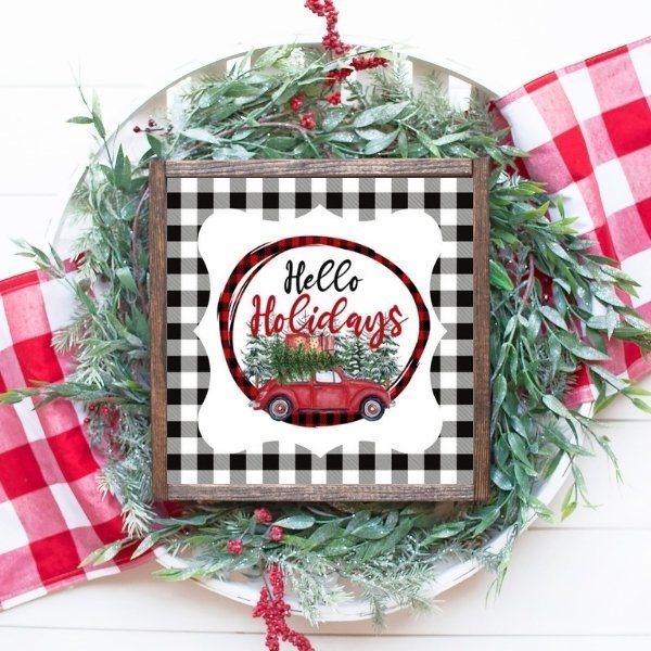 Free Christmas Printable with Buffalo Check