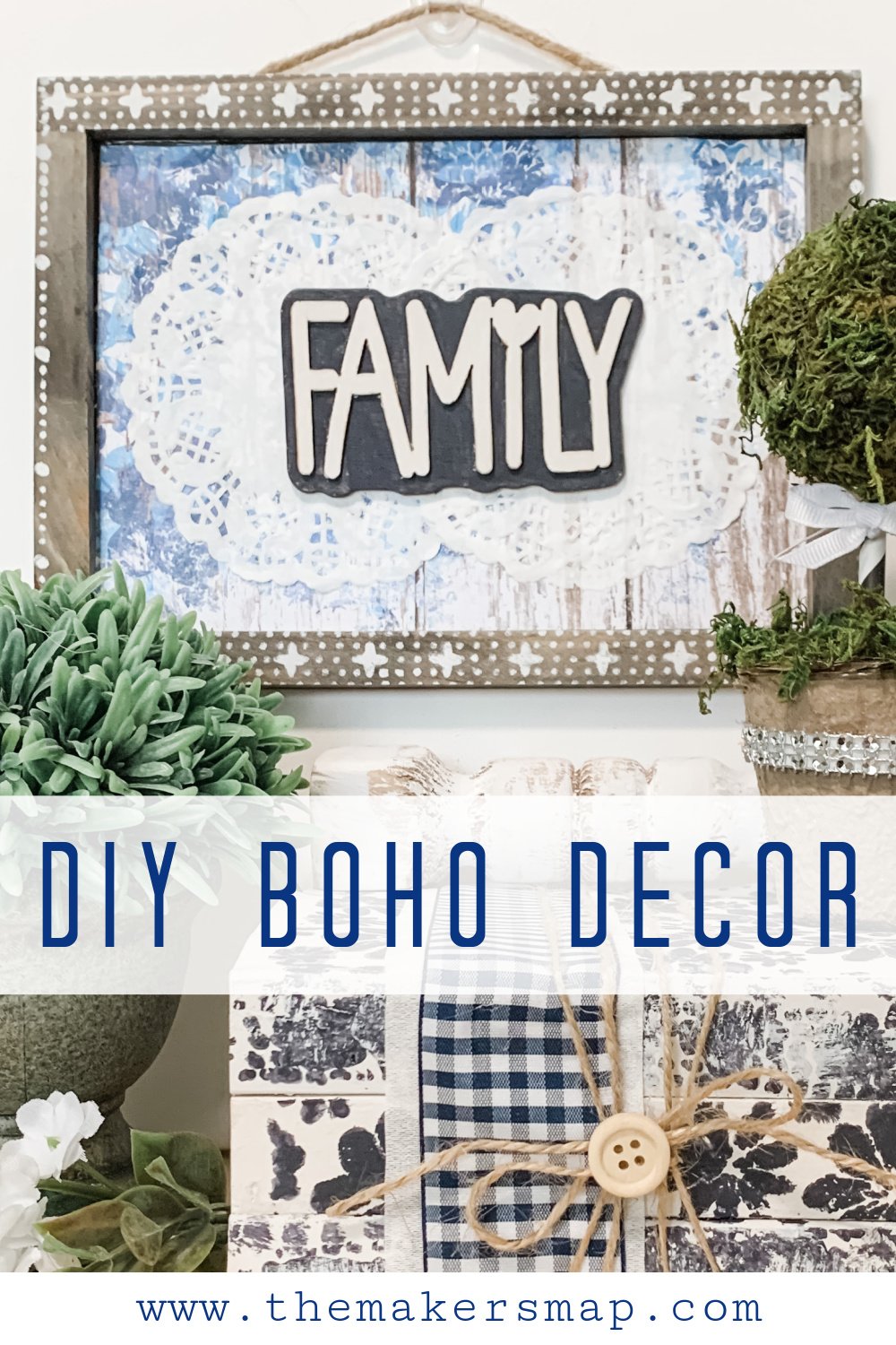 DIY Boho Doily Family Sign
