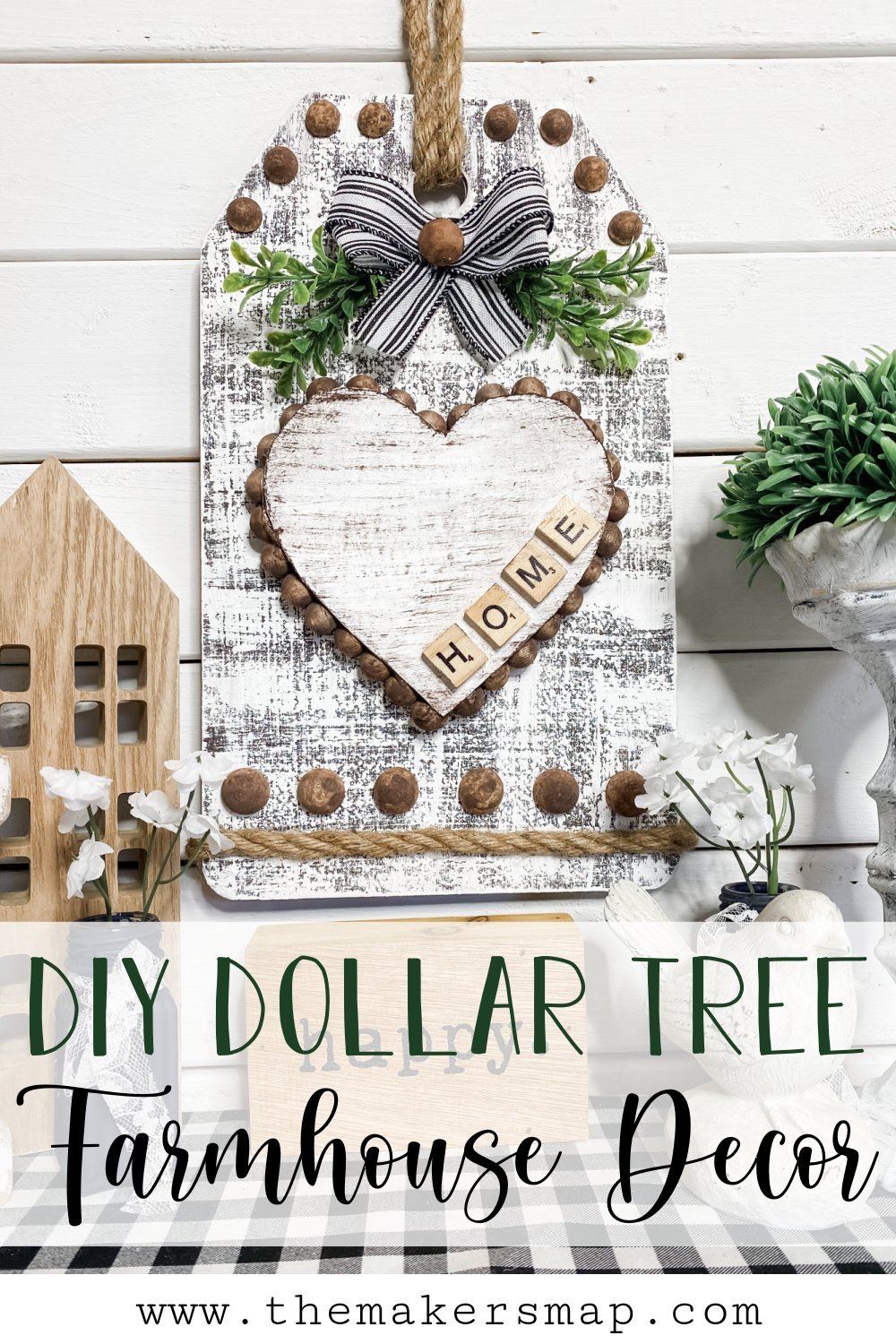 DIY Dollar Tree Distressed Farmhouse Decor