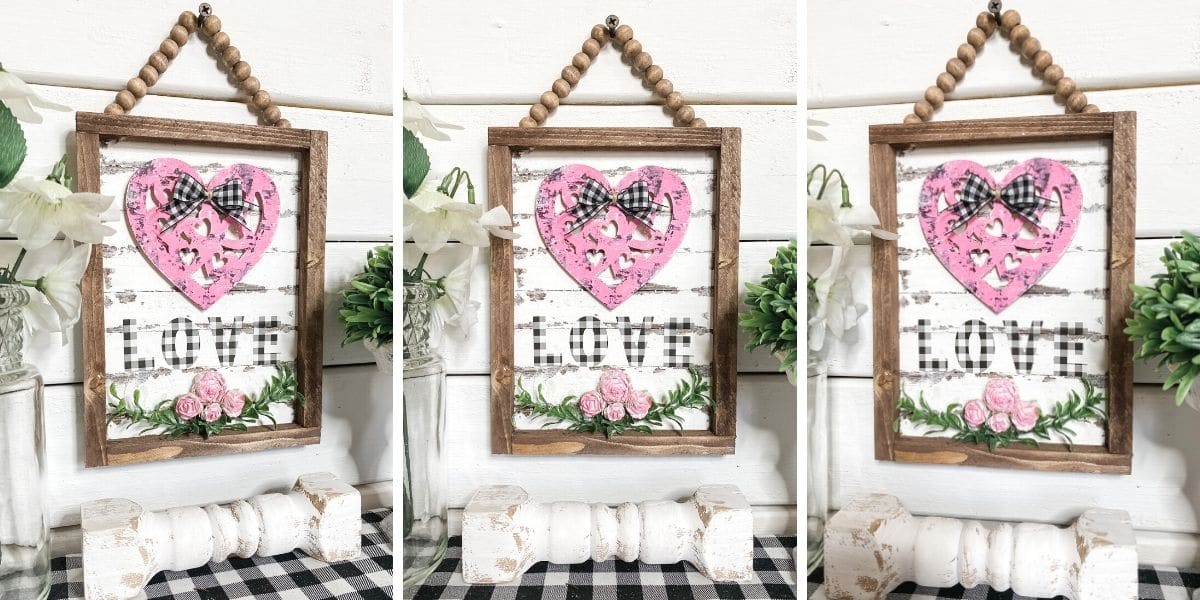 DIY Dollar Tree Reverse Canvas Valentine’s Day Decor