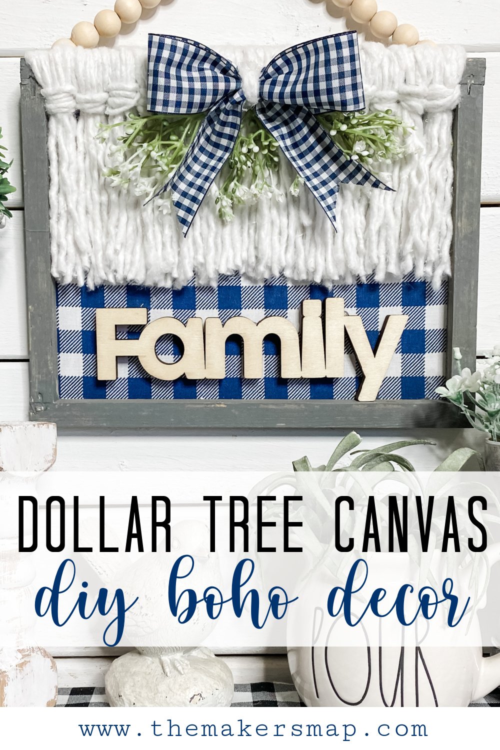 Dollar Tree DIY Reverse Canvas Boho Decor
