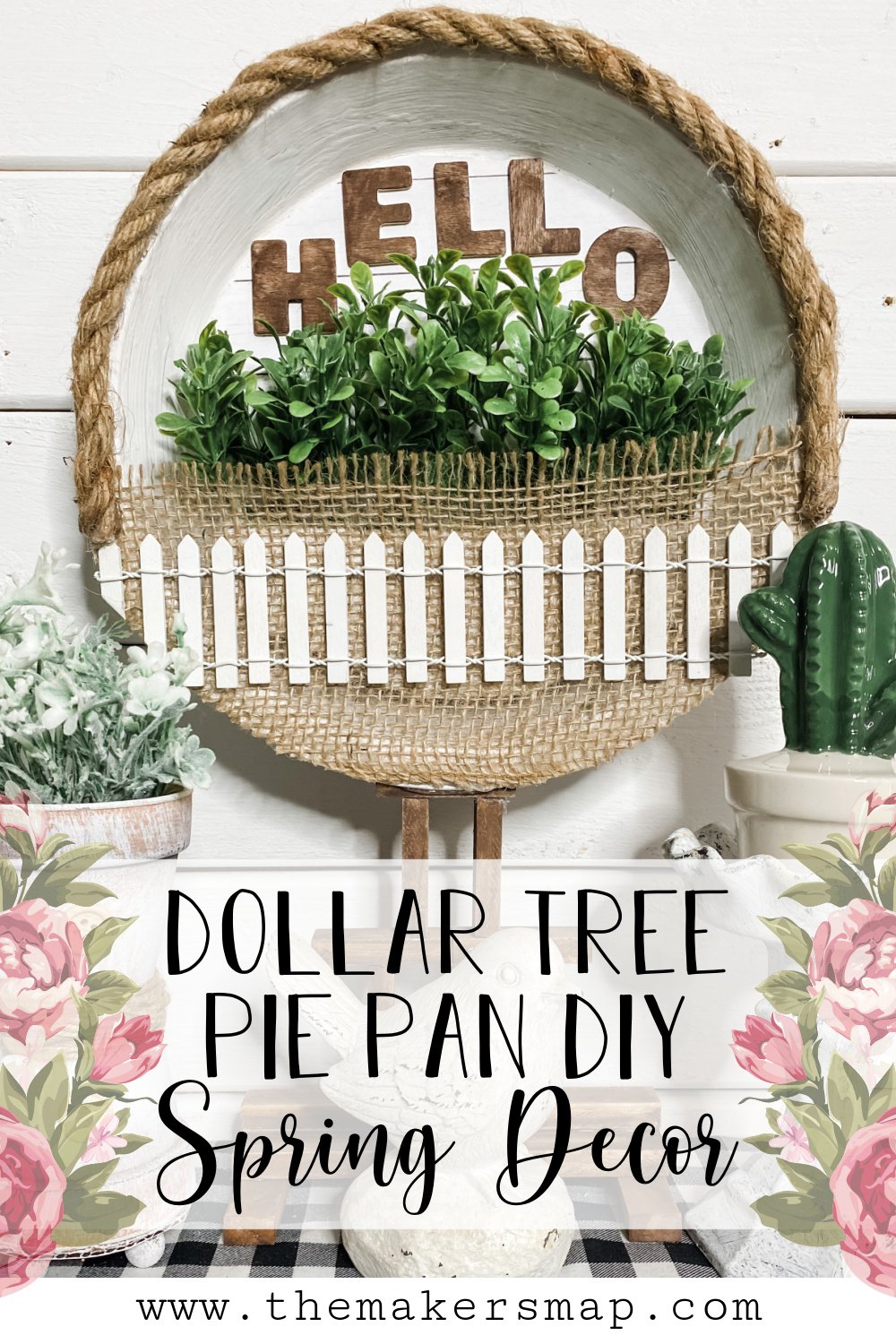 Dollar Tree Pie Pan DIY Spring Decor