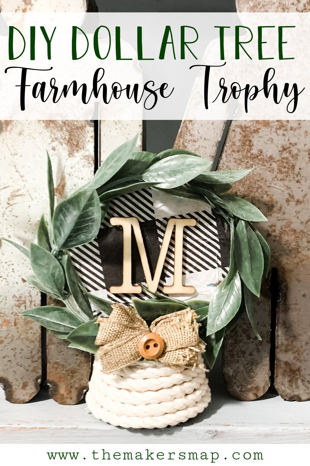 Dollar Tree Trophy DIY Farmhouse Decor