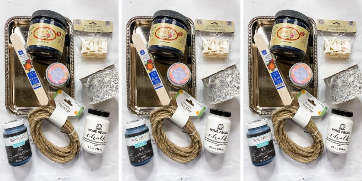 Easy DIY Wall Decor Idea using Dollar Tree Serving Tray