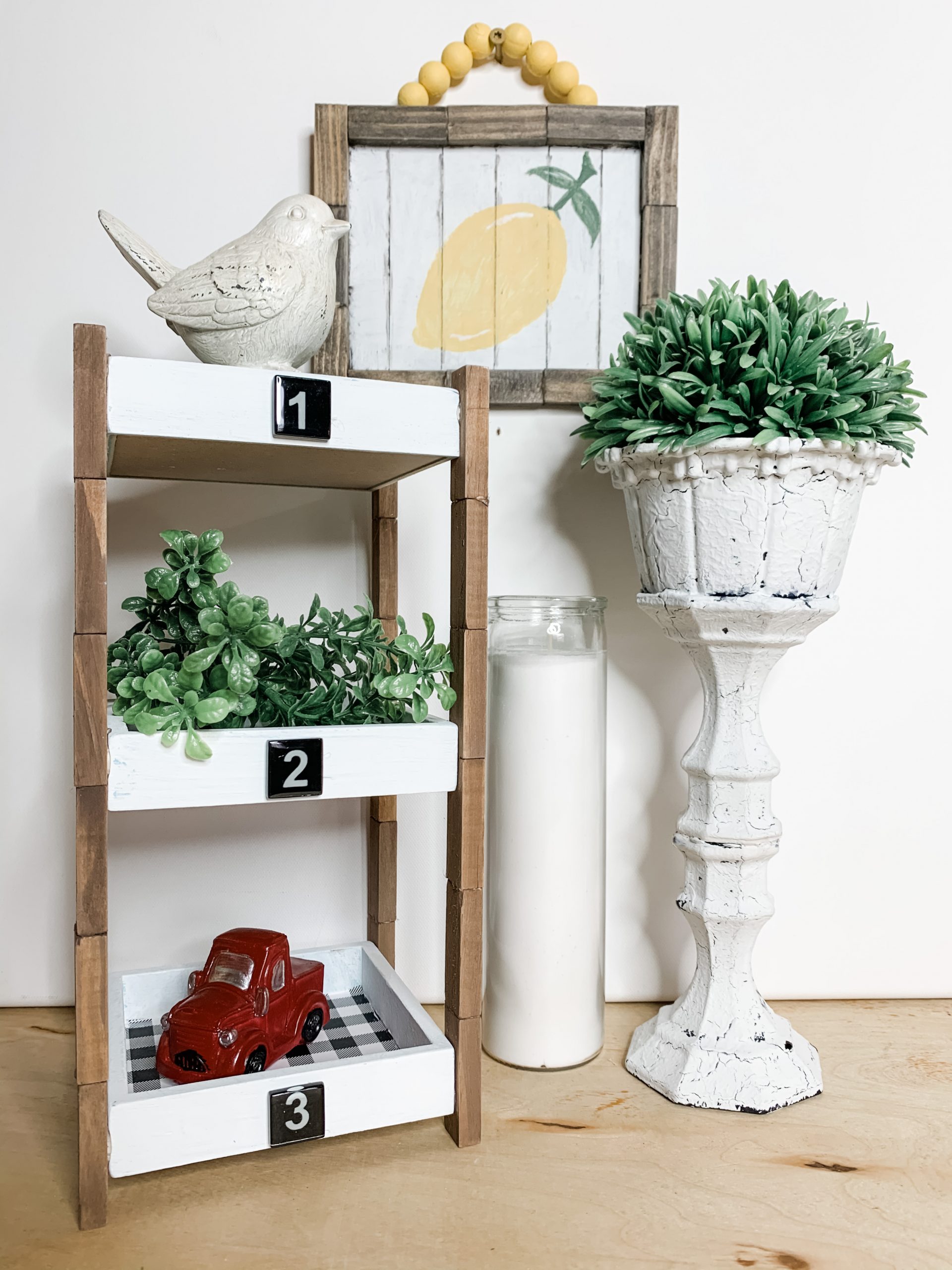 Rustic Dollar Tree DIY 3 Tiered Shelf