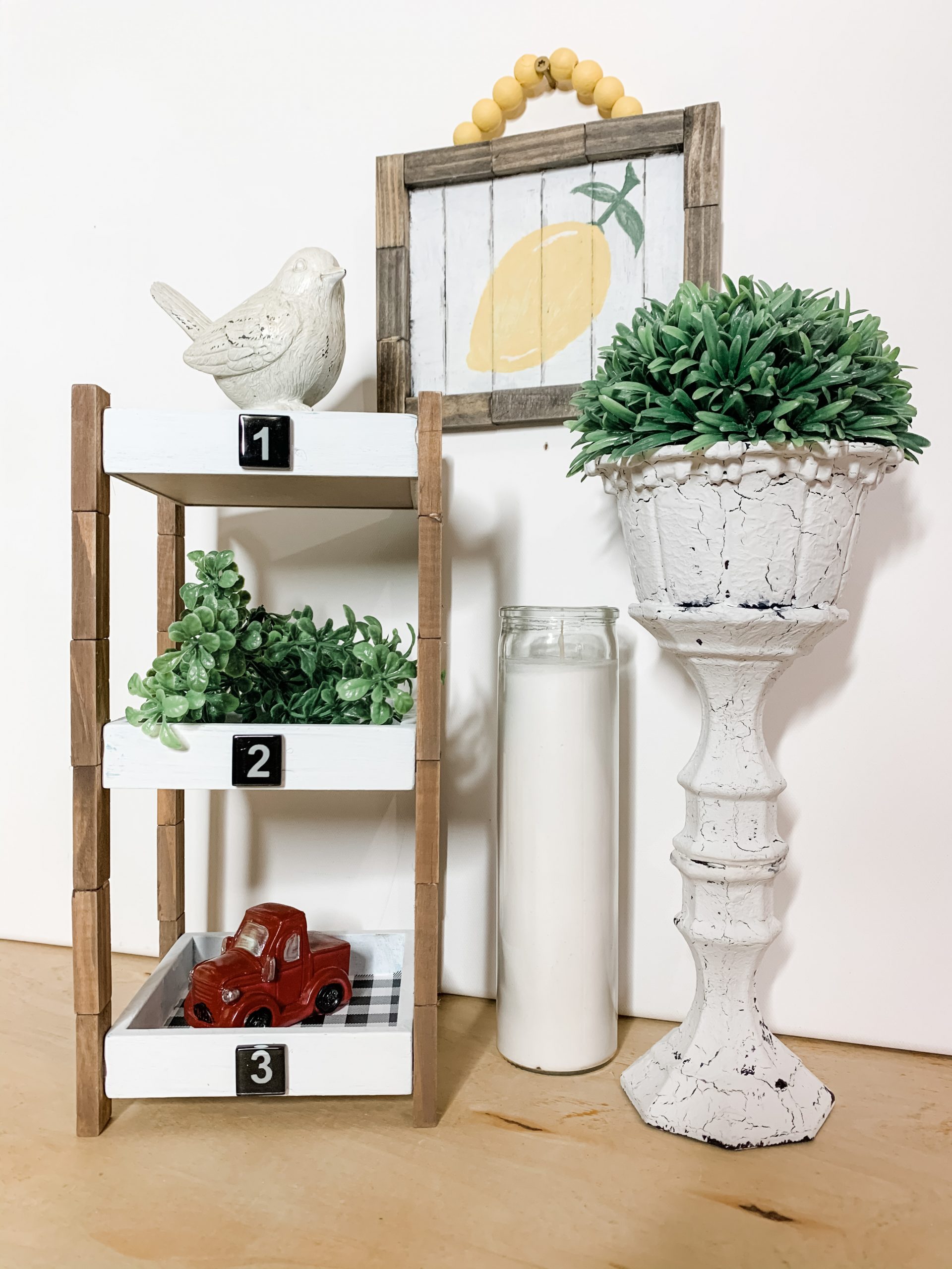 Rustic Dollar Tree DIY 3 Tiered Shelf