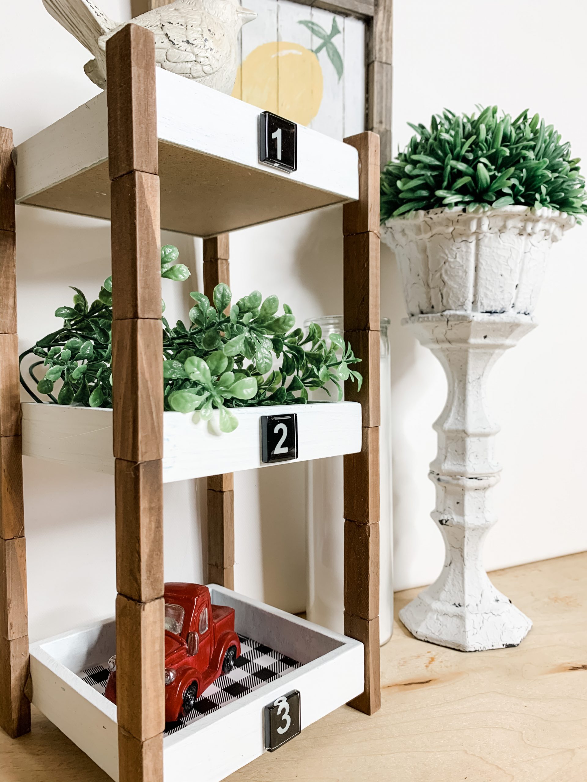 Rustic Dollar Tree DIY 3 Tiered Shelf