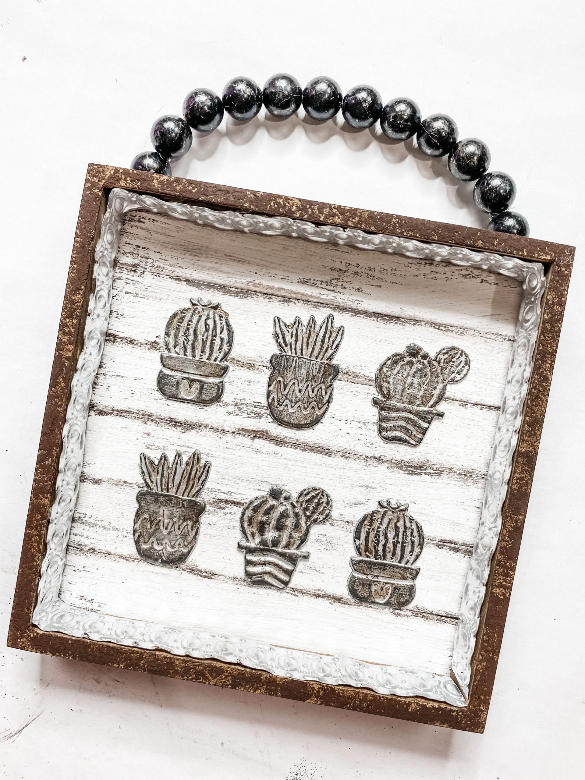 DIY Rustic Decor with Dollar Tree Cactus Succulent Stickers