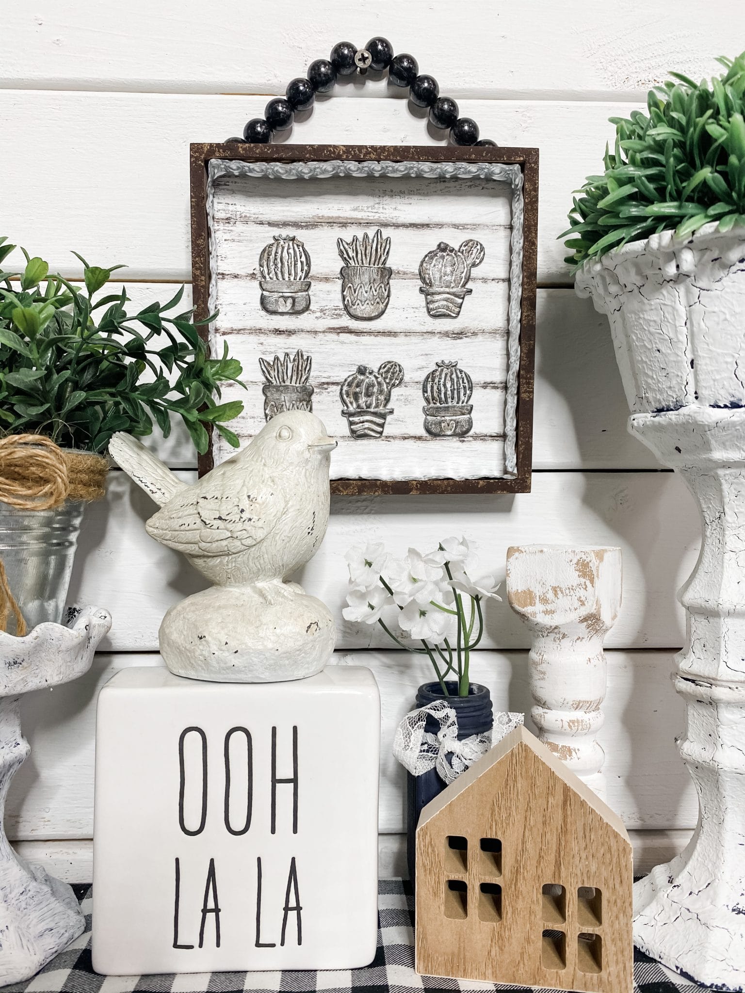 DIY Rustic Decor with Dollar Tree Cactus Succulent Stickers