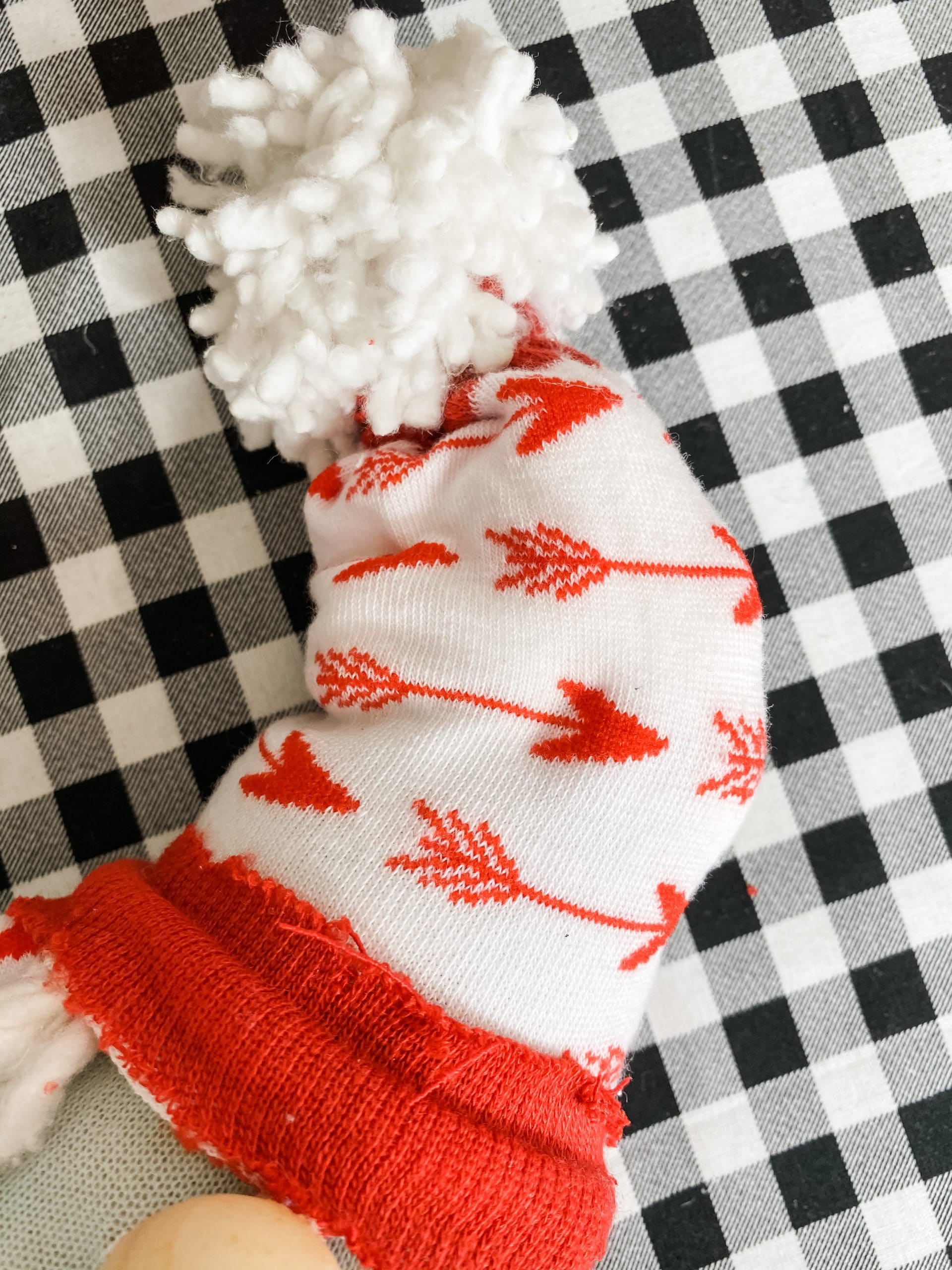 DIY Dollar Tree Mop and Sock Valentine's Day Gnome