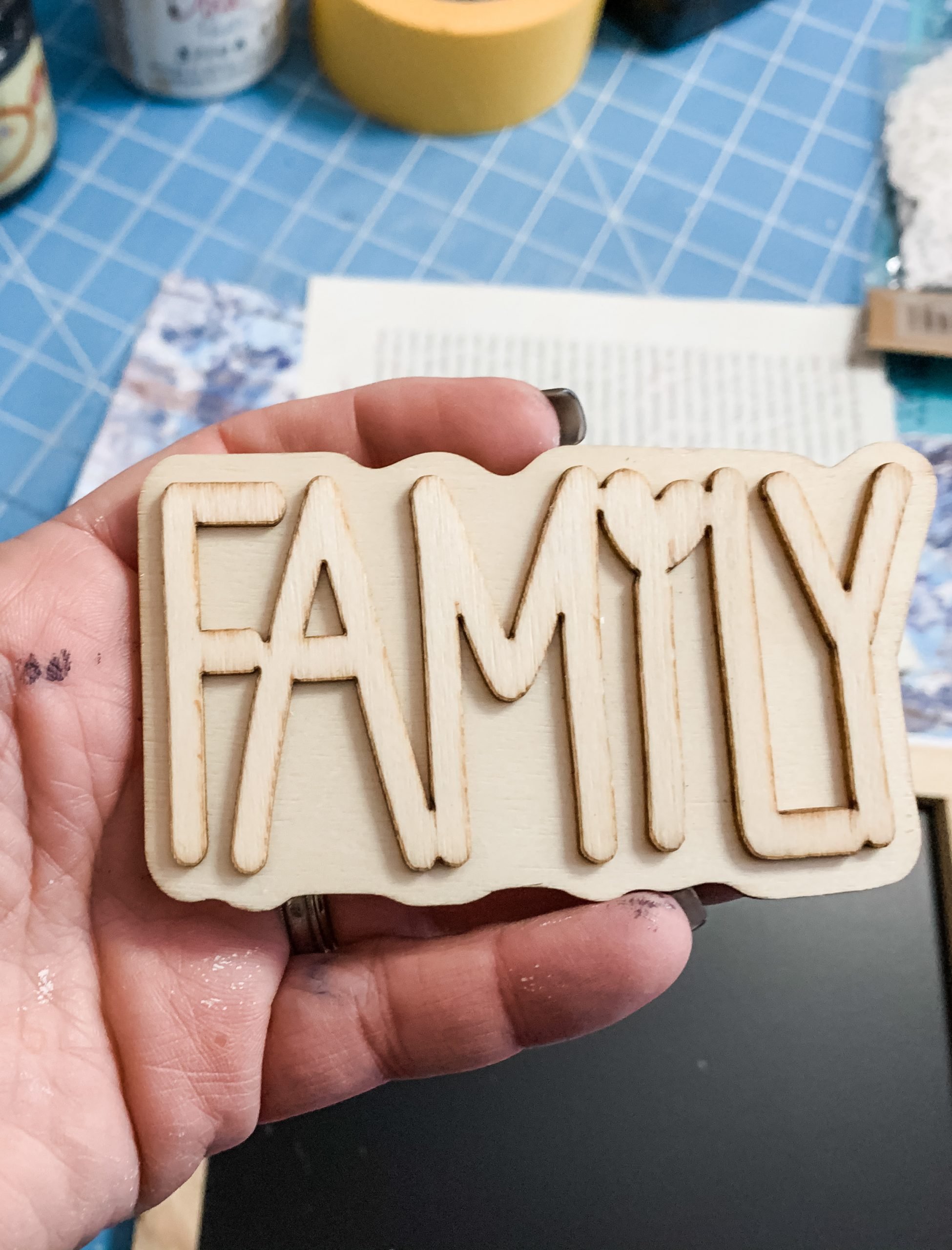 DIY Boho Doily Family Sign