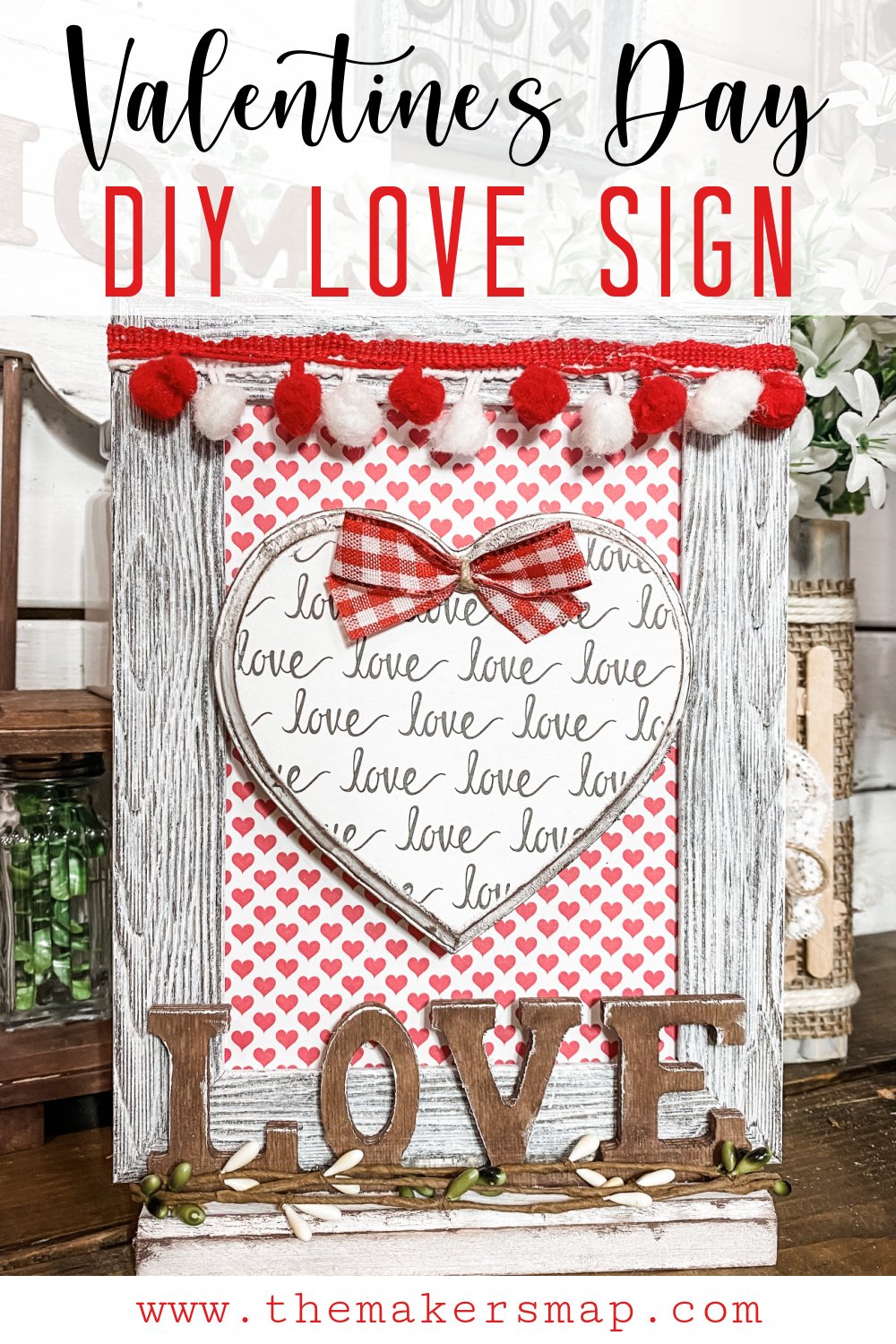 Valentine's Day Wooden Heart Shaped Wreath - Cottage On Bunker Hill