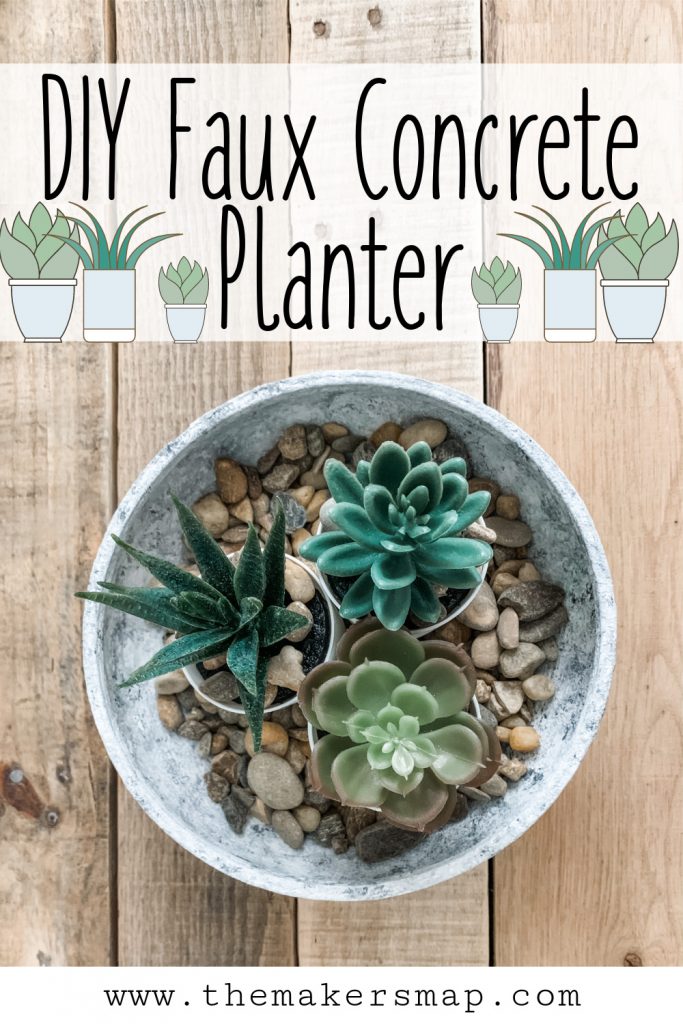 DIY Faux Concrete Planter Easy DIY Tutorial with Supply List