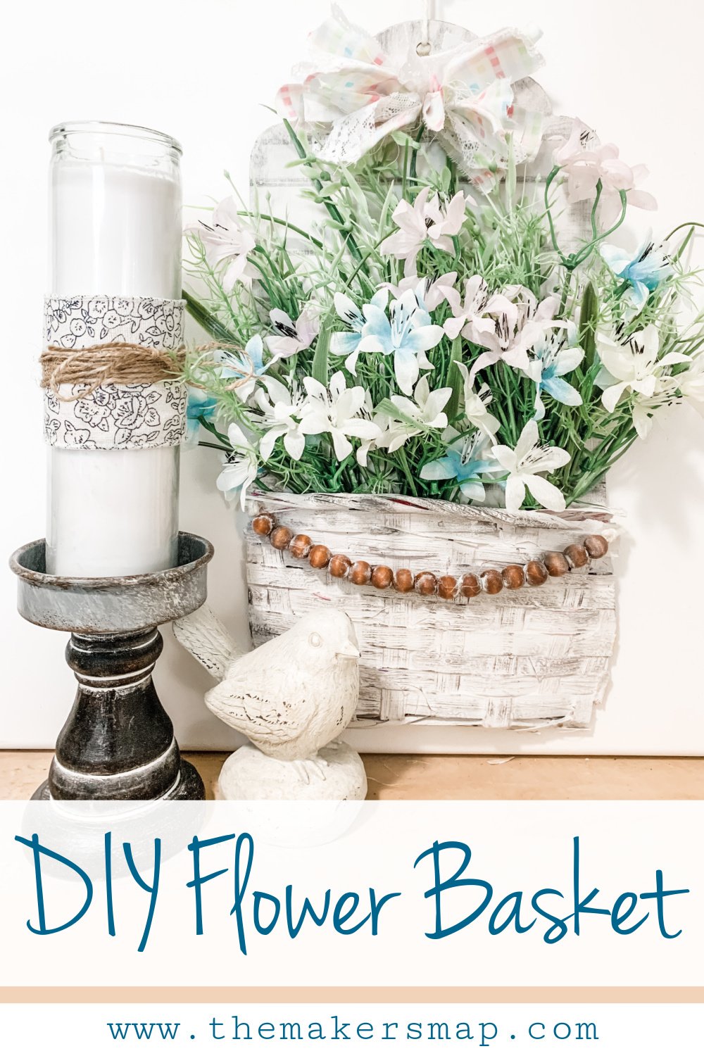 DIY Flower Basket Spring Decor