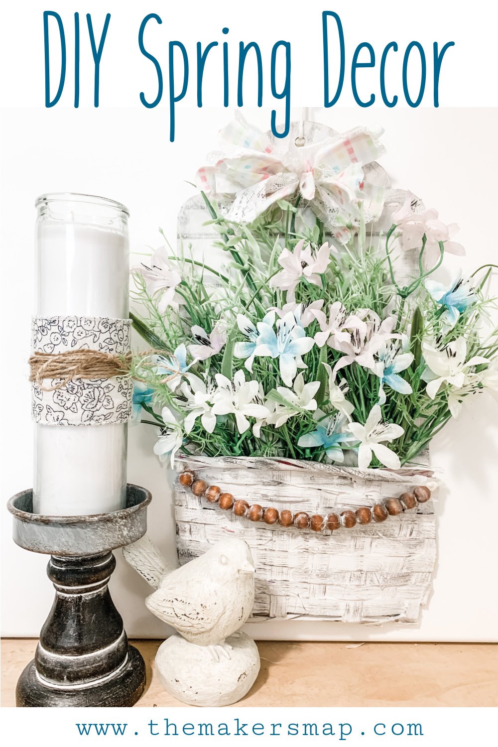 DIY Flower Basket Spring Decor