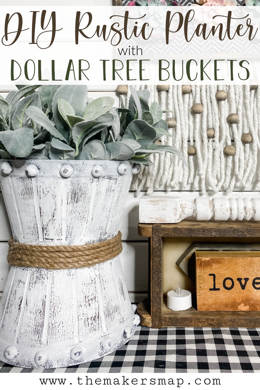 DIY Rustic Bucket Planter