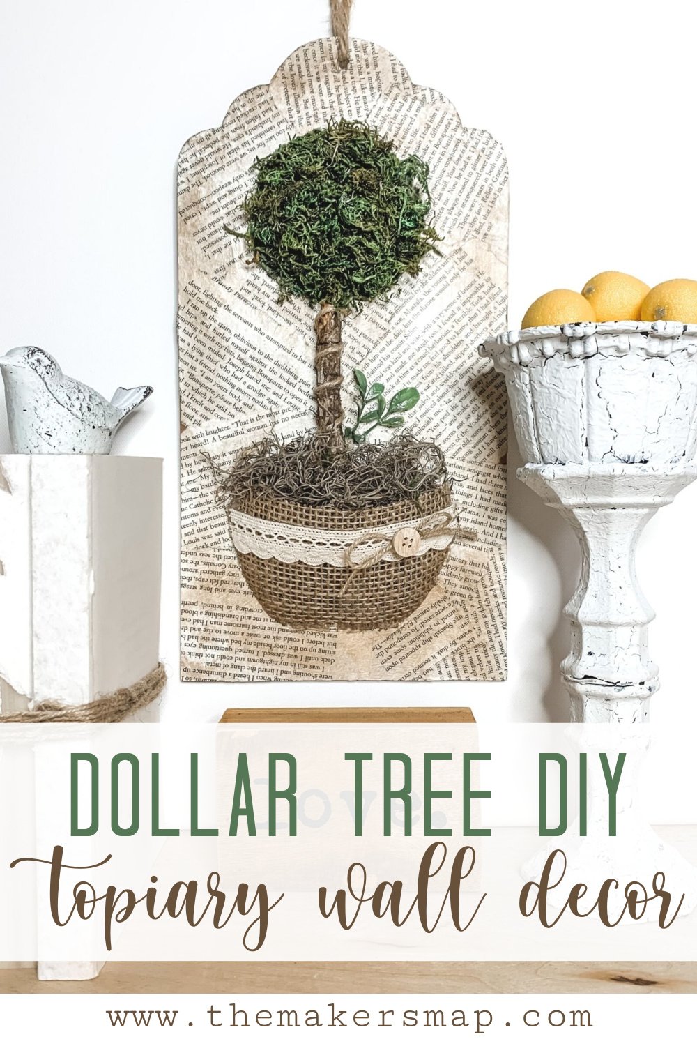 Dollar Tree DIY Topiary Wall Decor