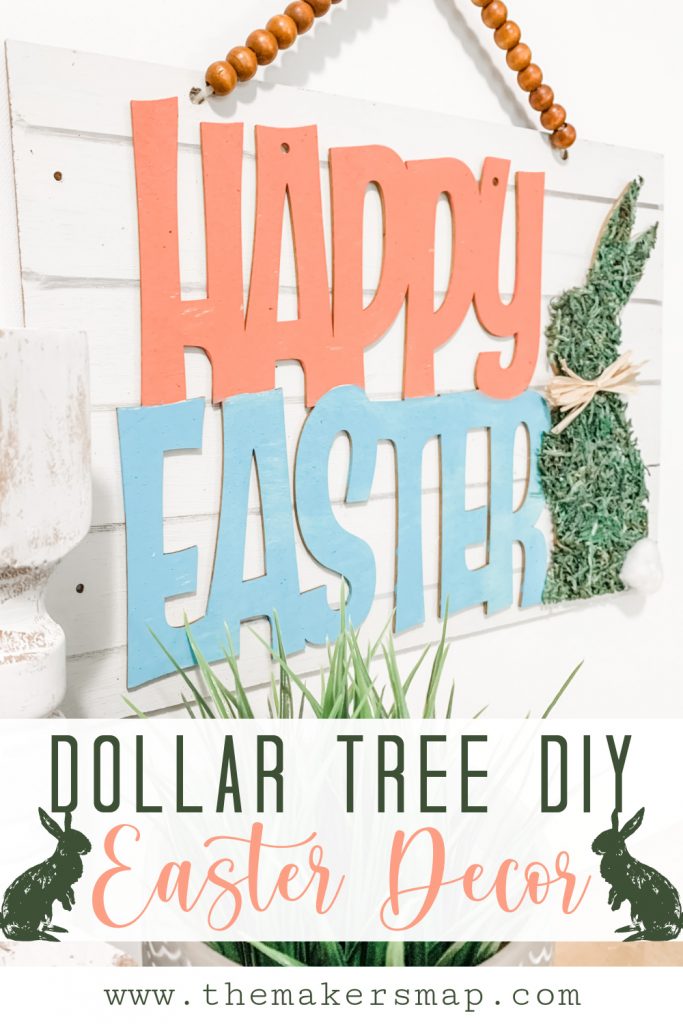 Dollar Tree Mossy Bunny Easter Decor DIY - Easy Easter Decor